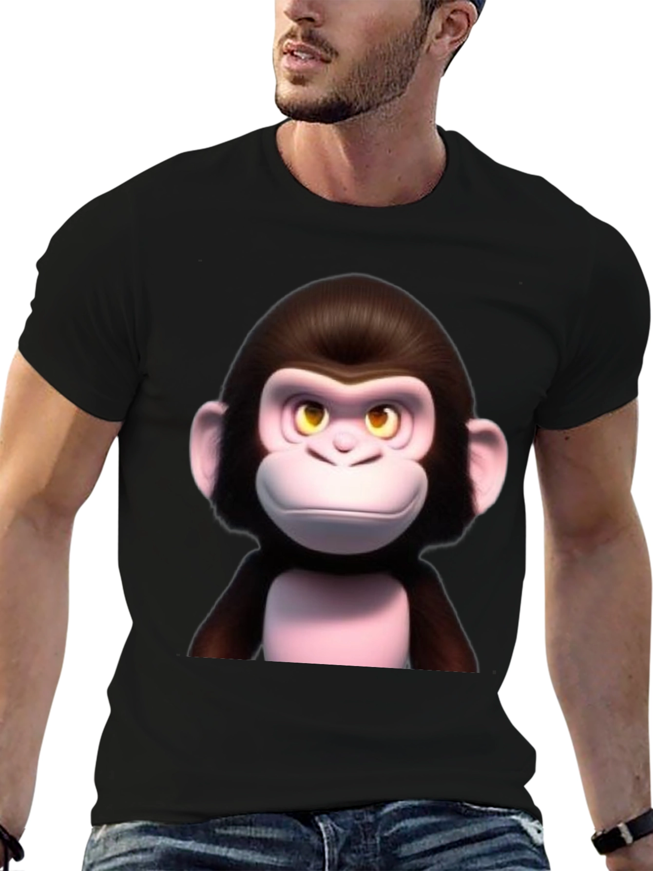 Monkey Graphic Tee - Crew Neck T-Shirt