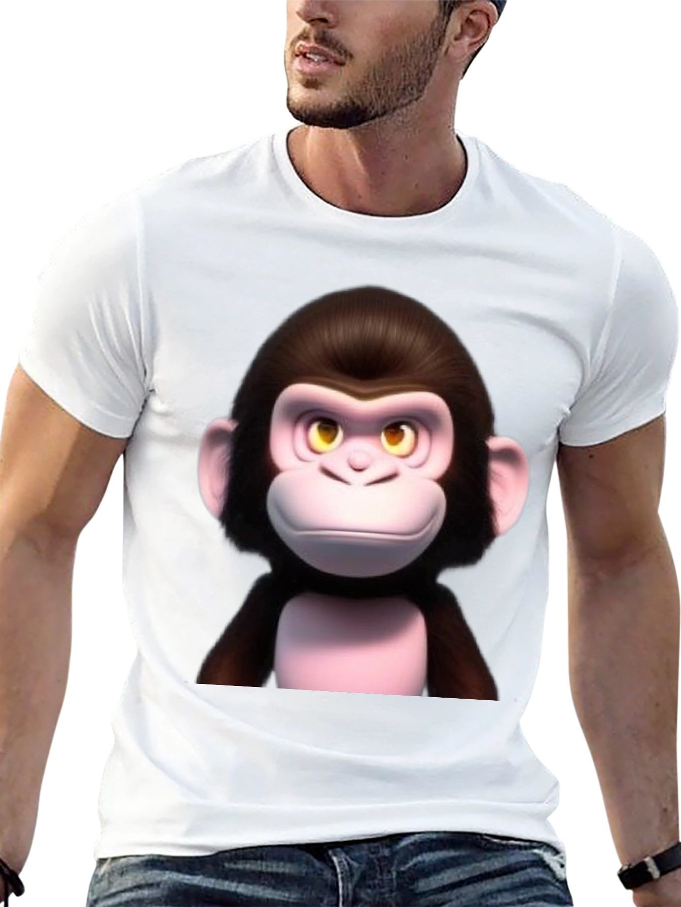 Monkey Graphic Tee - Crew Neck T-Shirt