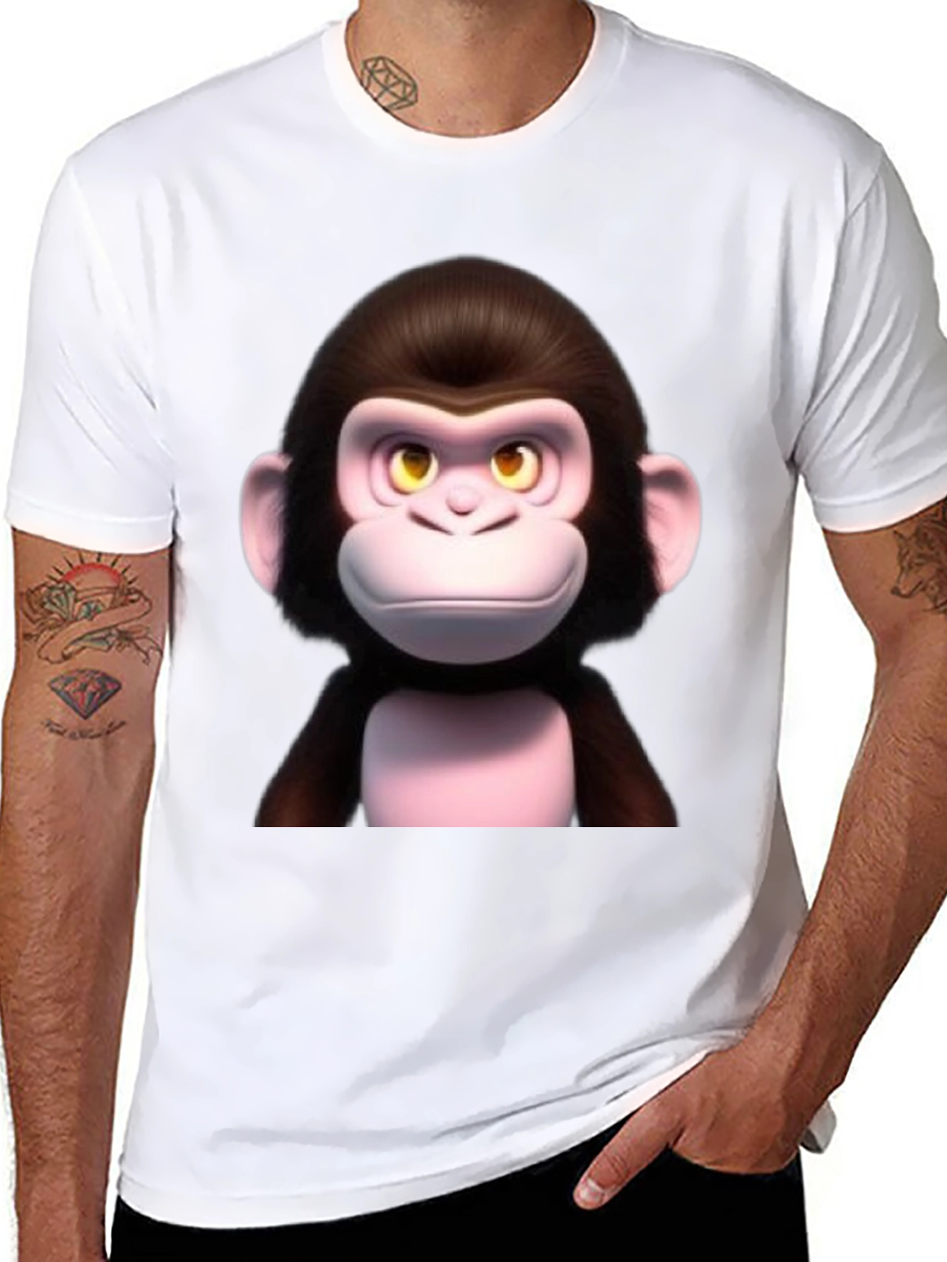 Monkey Graphic Tee - Crew Neck T-Shirt