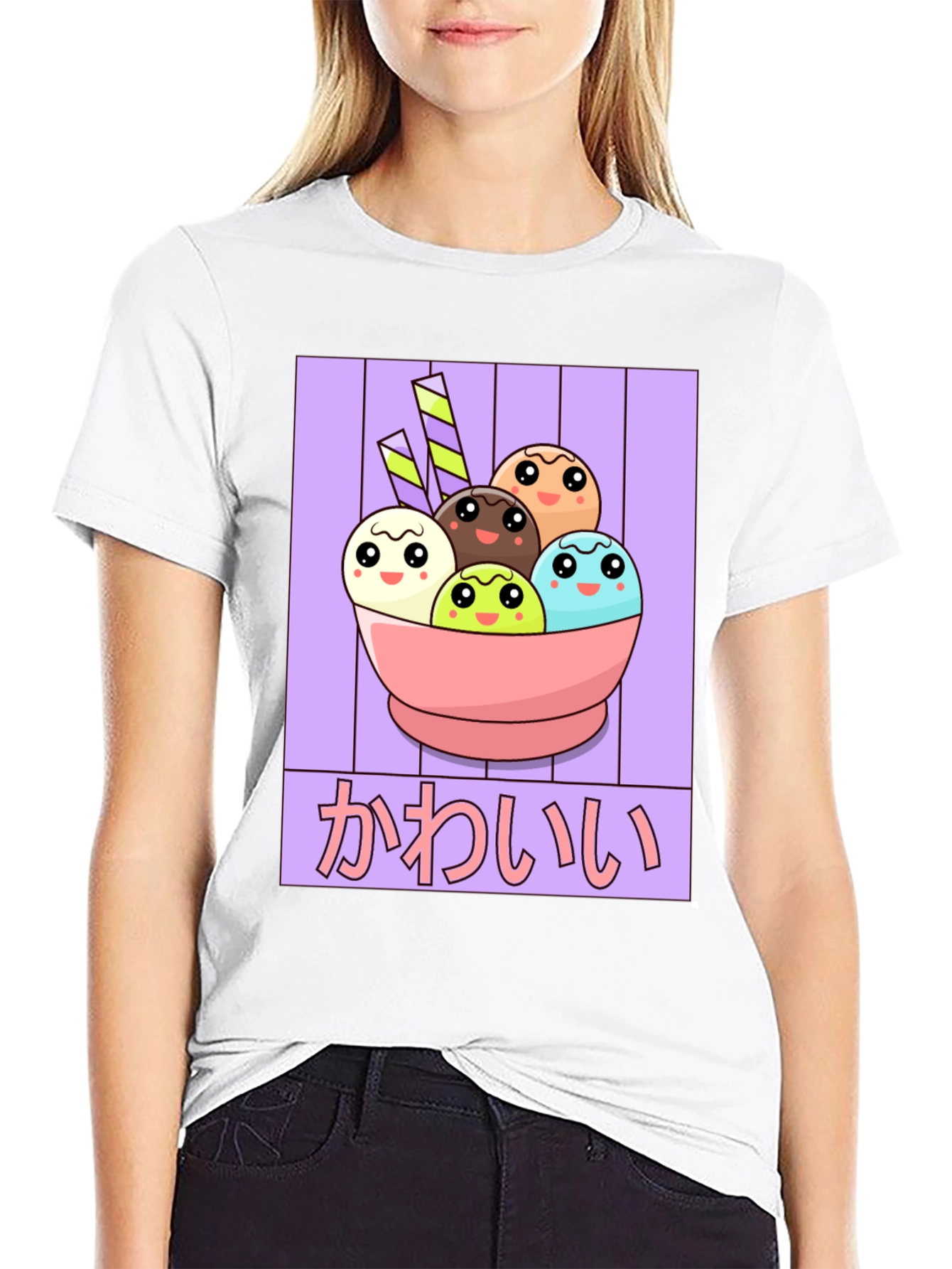 Kawaii Ice Cream T-Shirt - Anime Style