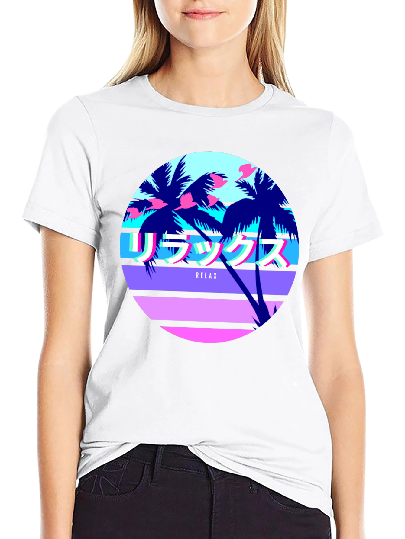 Vaporwave Relax T-Shirt - Palm Tree Graphic Tee
