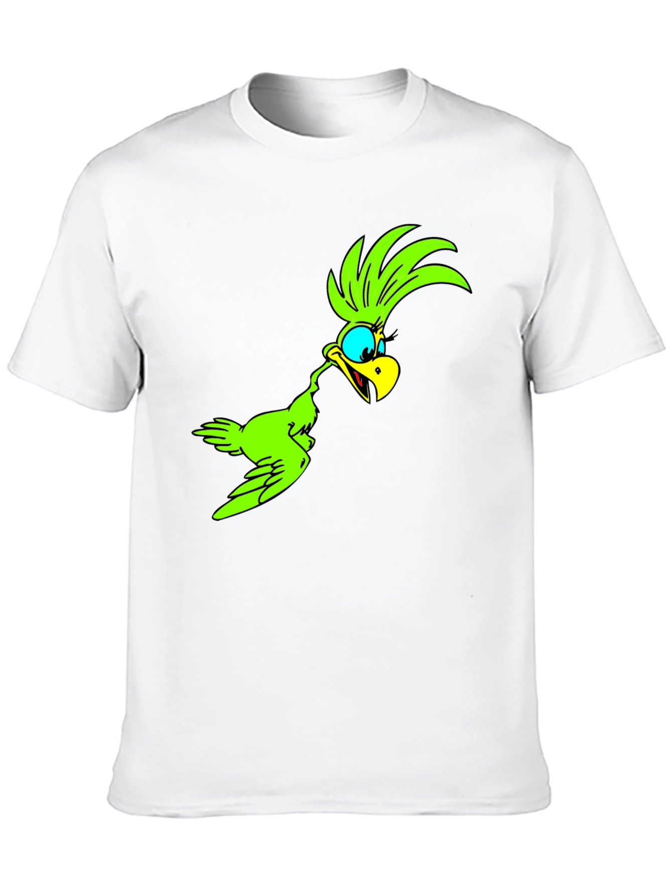 Cartoon Bird Graphic Tee - Black Unisex T-Shirt