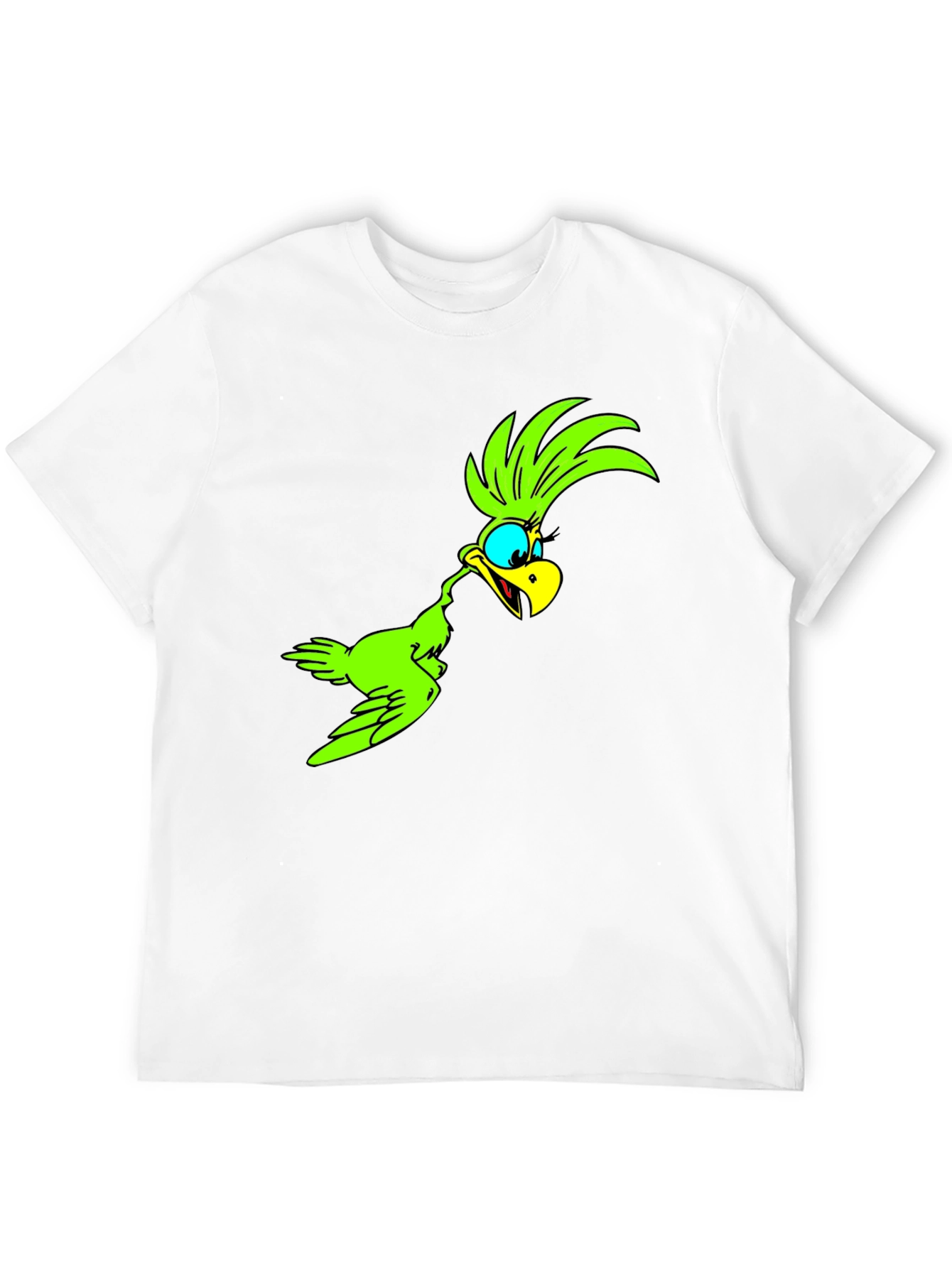 Cartoon Bird Graphic Tee - Black Unisex T-Shirt