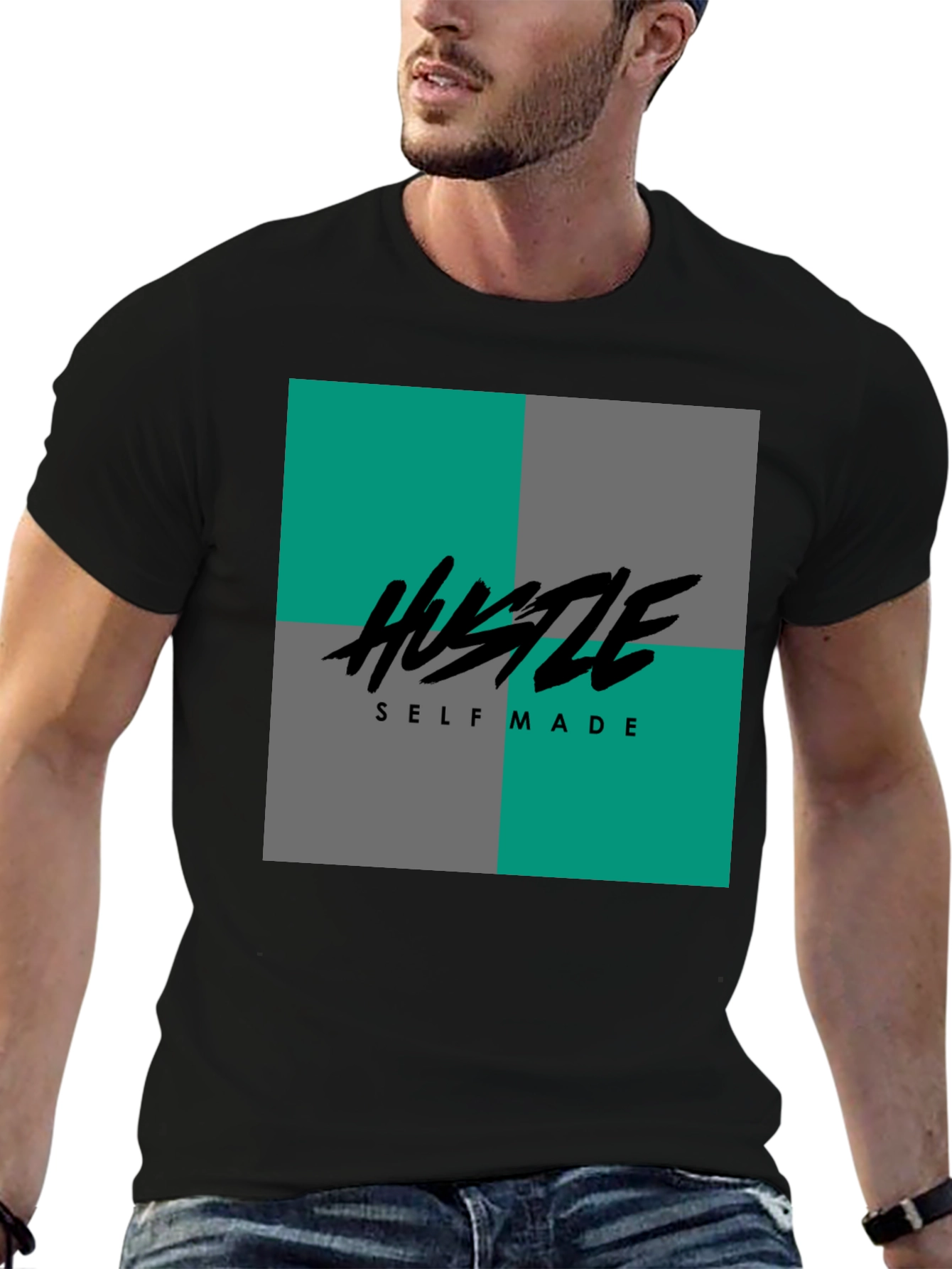 Hustle Self Made Graphic Tee - Black T-Shirt