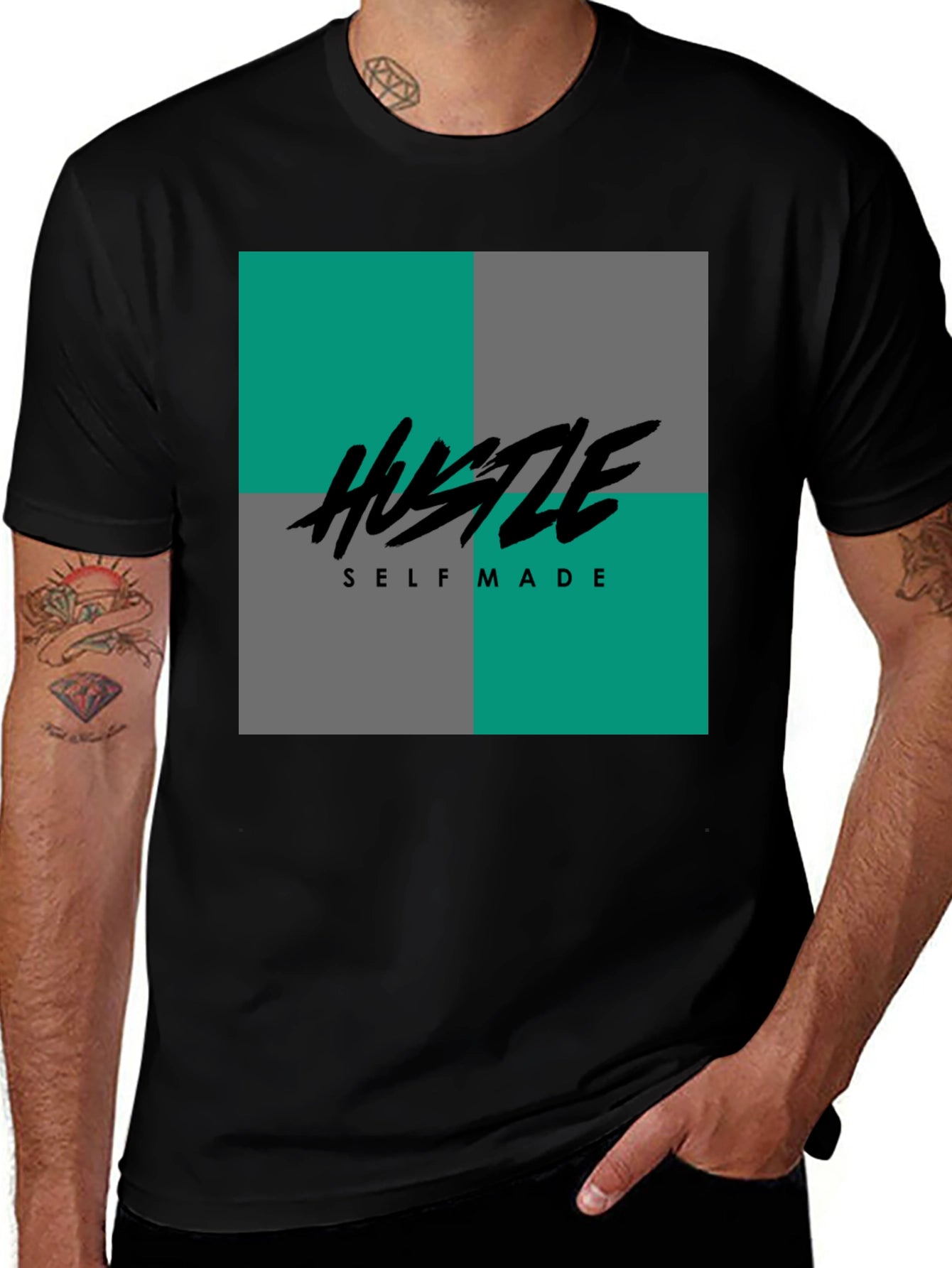 Hustle Self Made Graphic Tee - Black T-Shirt