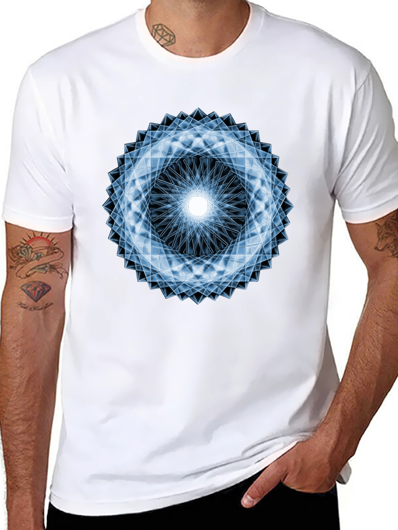 Geometric Lightburst Graphic Tee - Modern Design