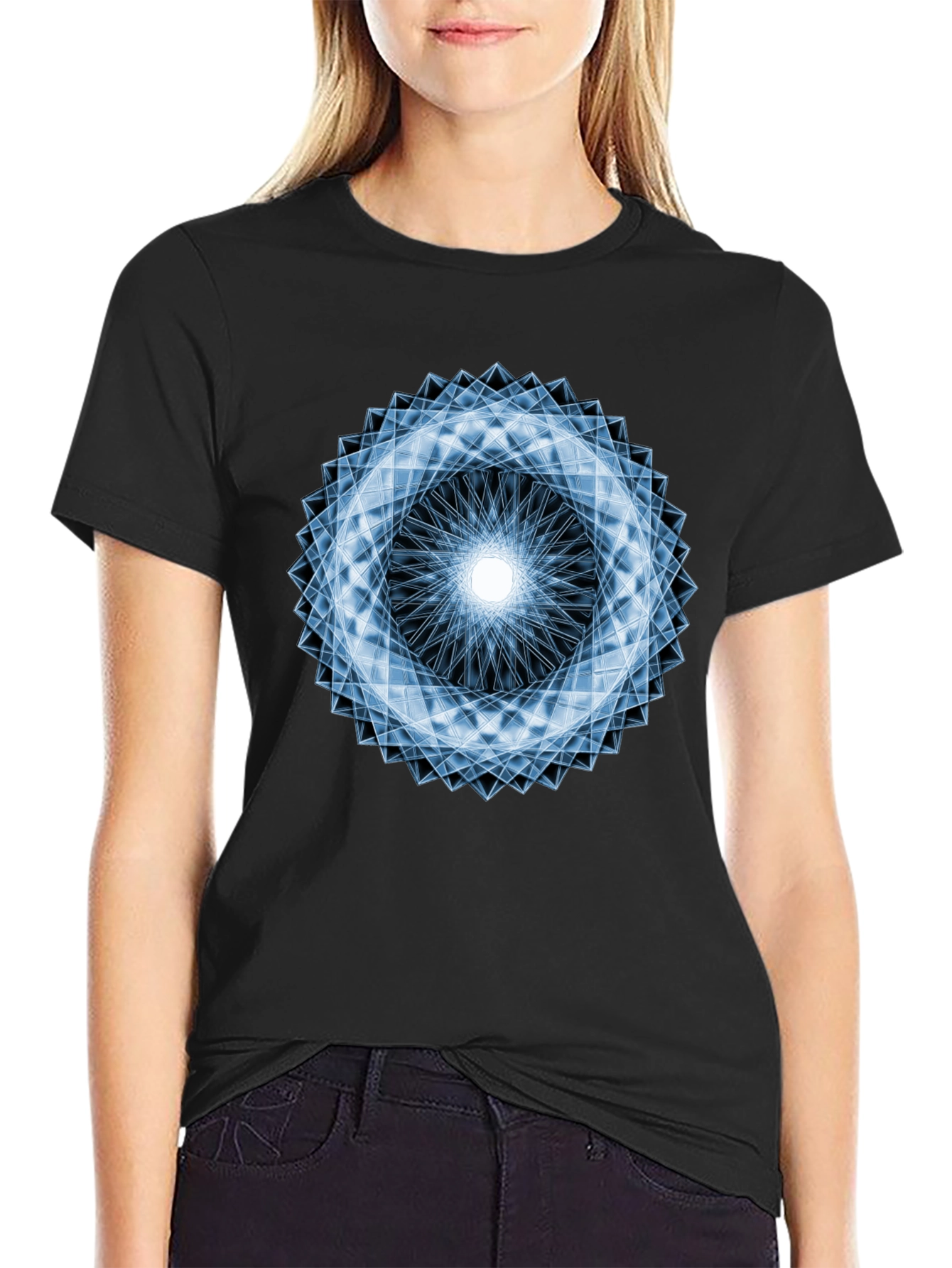 Geometric Lightburst Graphic Tee - Modern Design
