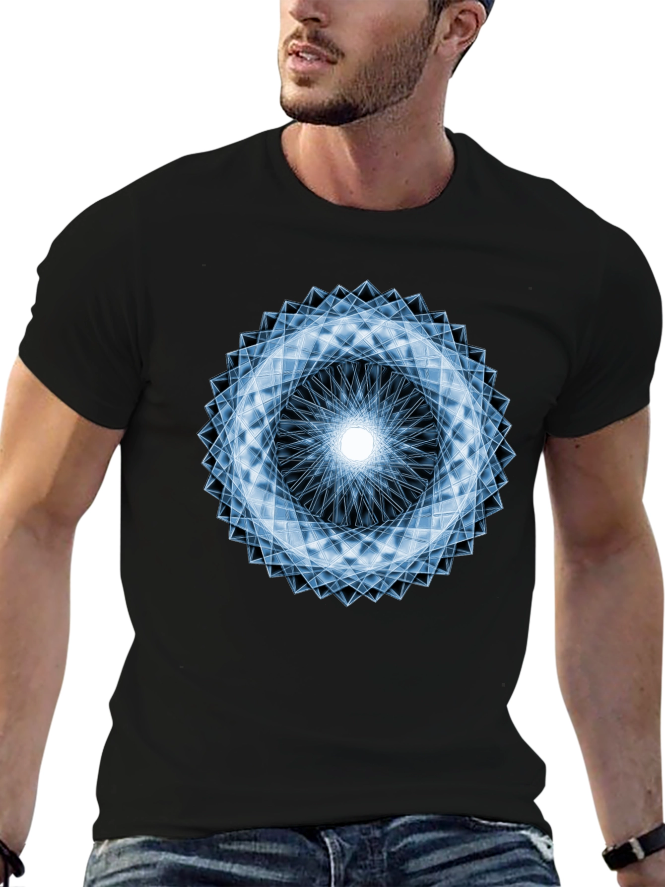 Geometric Lightburst Graphic Tee - Modern Design