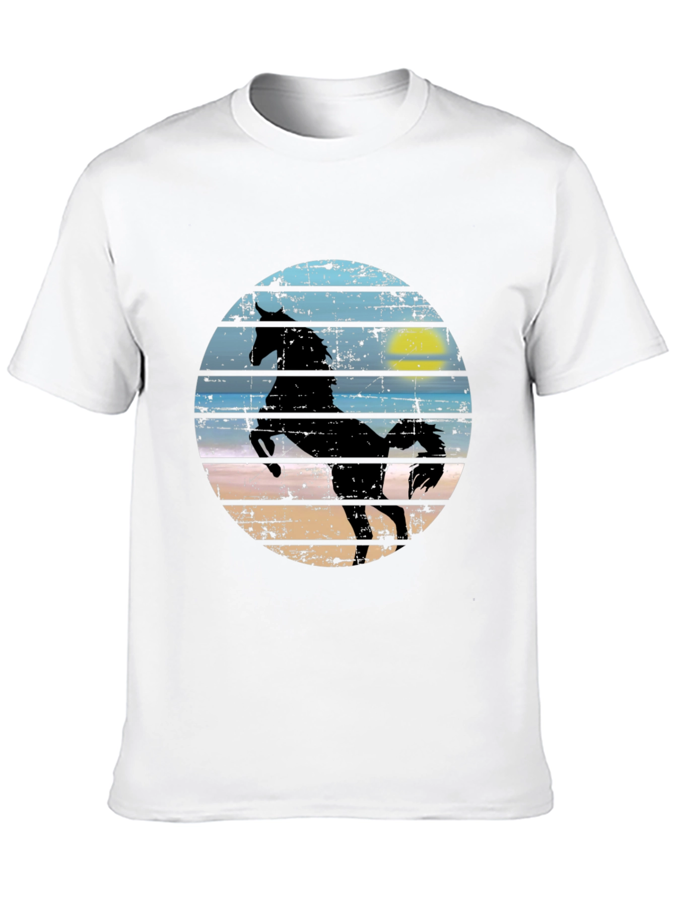 Horse Silhouette Graphic Tee - Mens Black T-Shirt