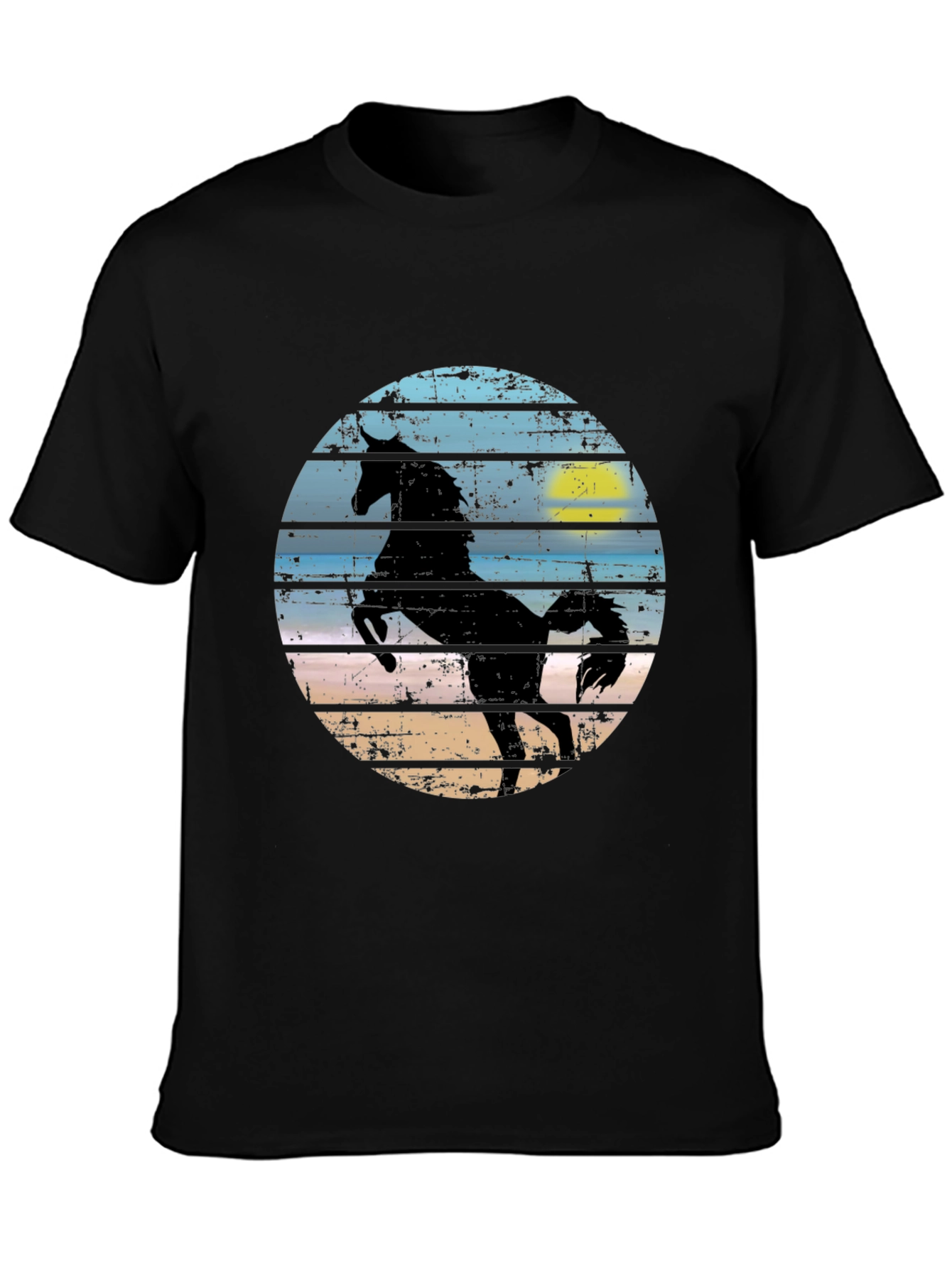 Horse Silhouette Graphic Tee - Mens Black T-Shirt
