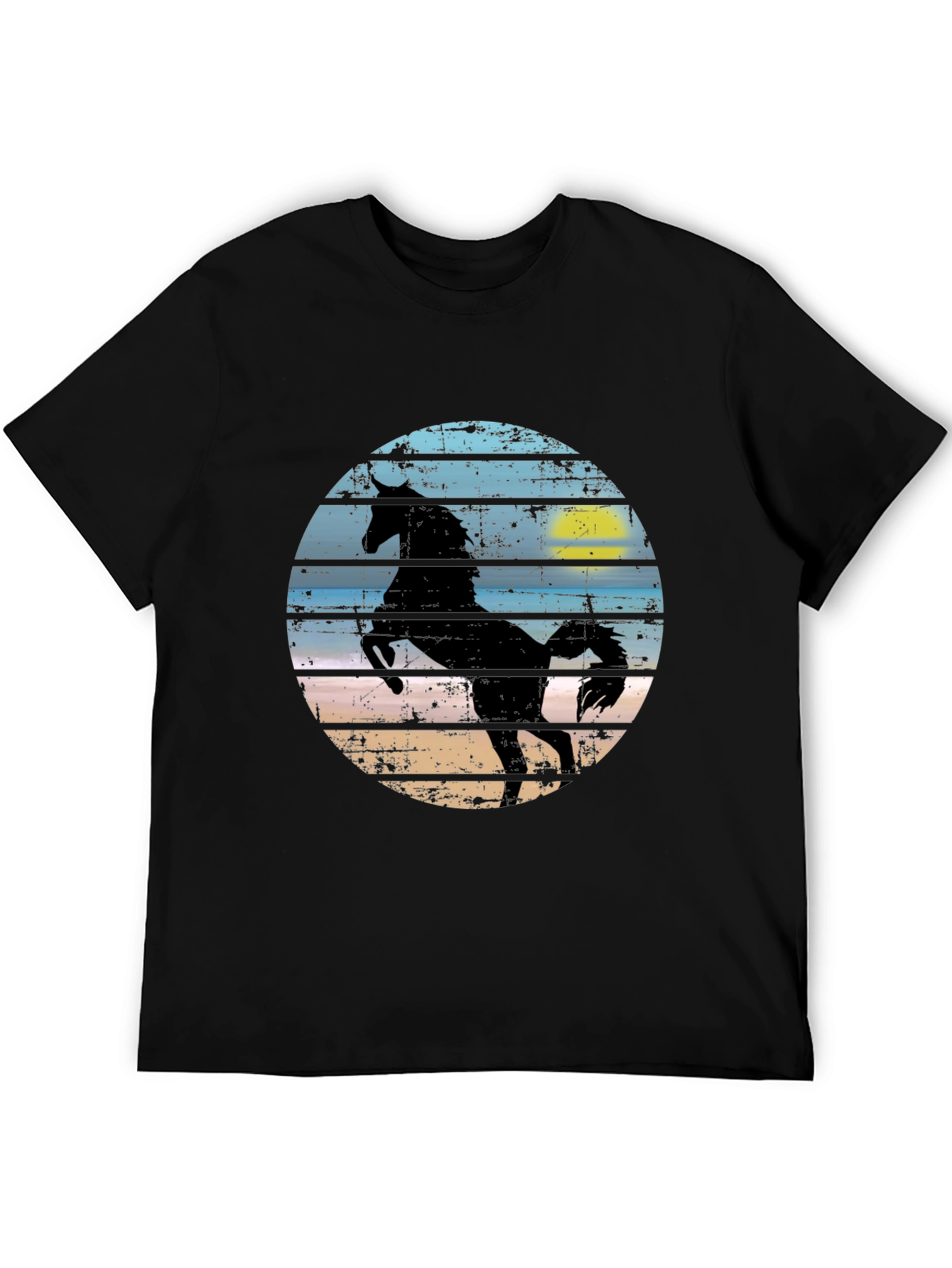 Horse Silhouette Graphic Tee - Mens Black T-Shirt