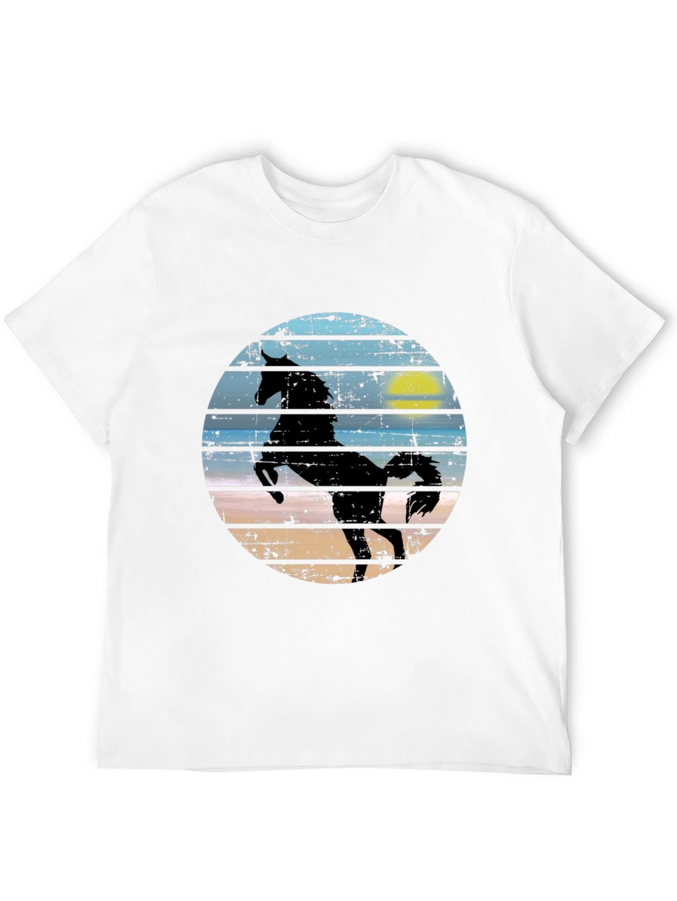 Horse Silhouette Graphic Tee - Mens Black T-Shirt