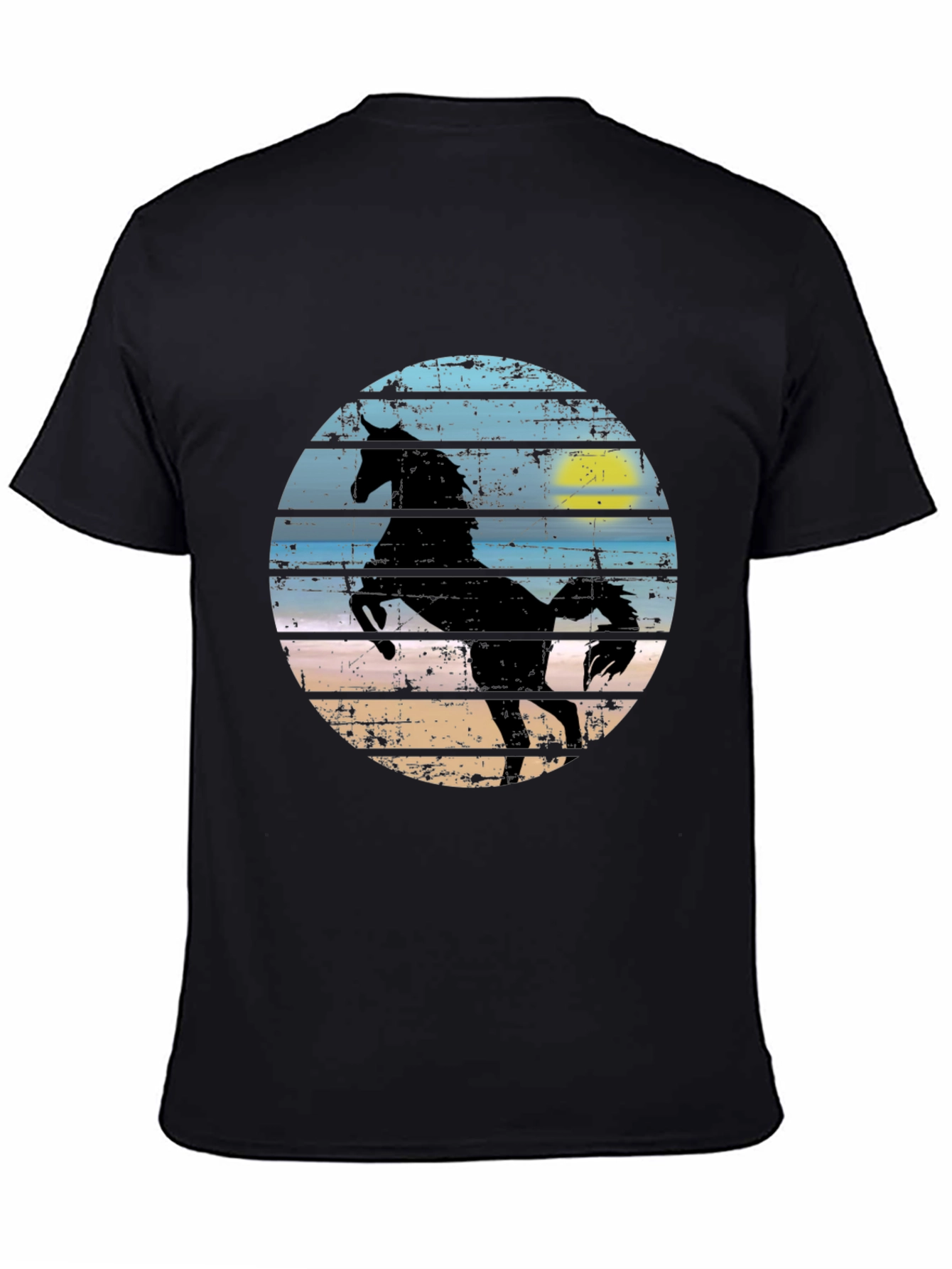Horse Silhouette Graphic Tee - Mens Black T-Shirt