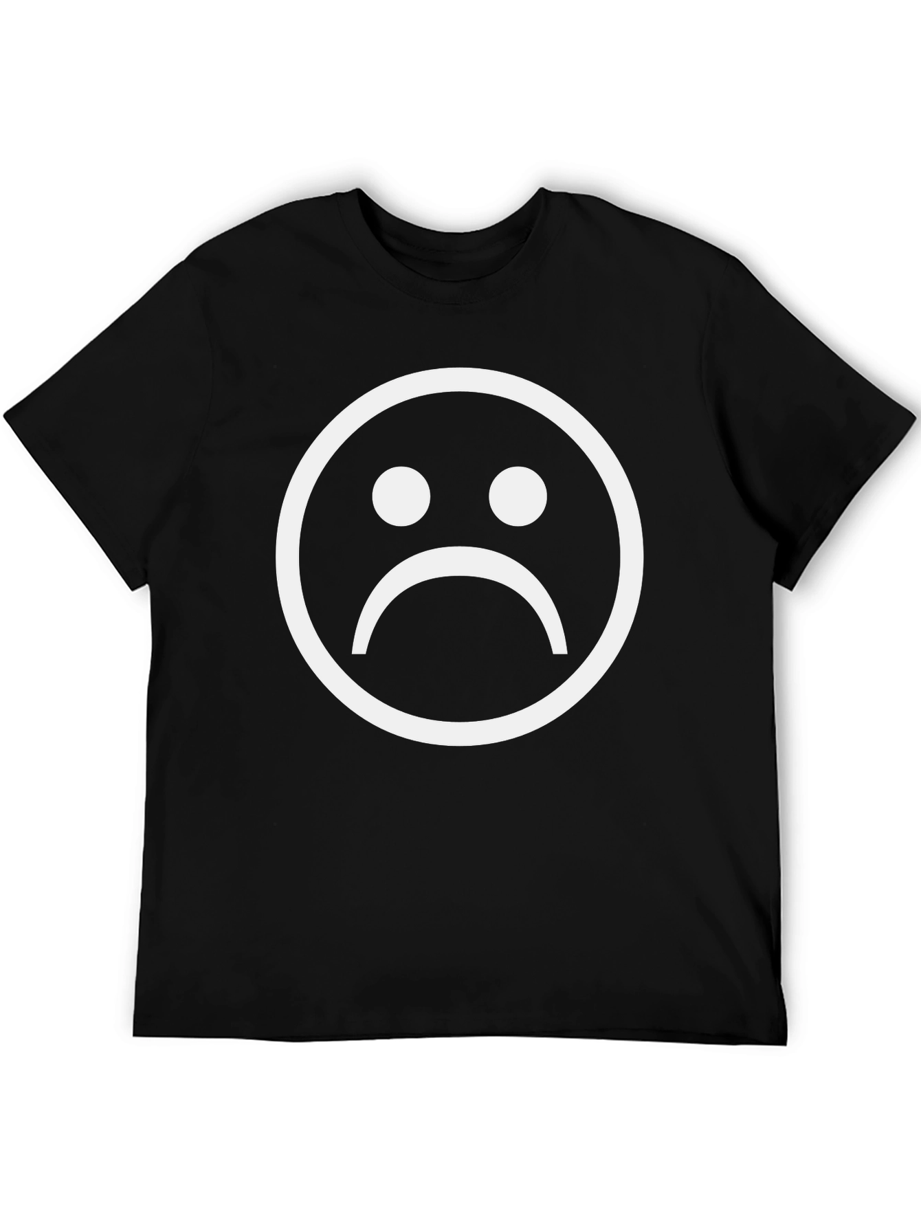 Sad Face Graphic Black T-Shirt