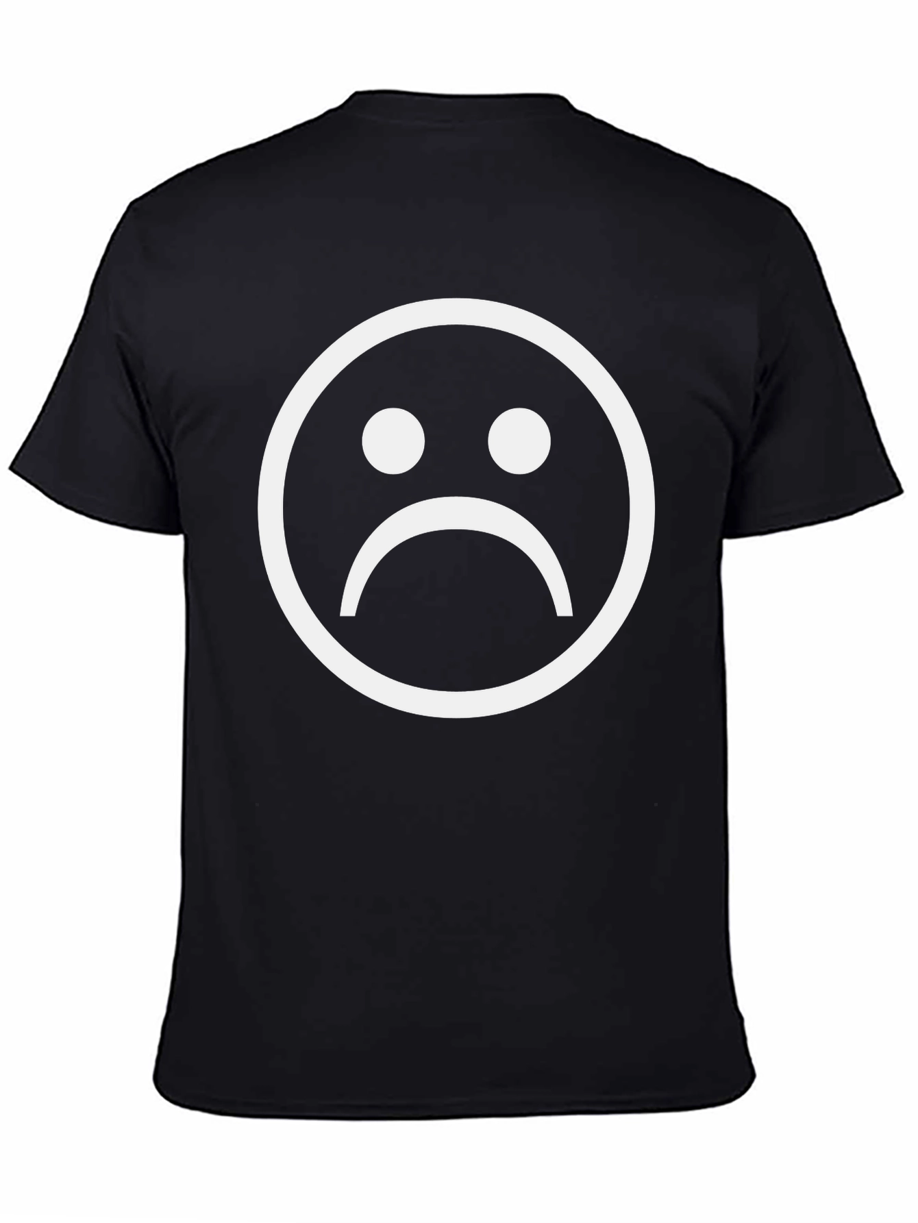 Sad Face Graphic Black T-Shirt