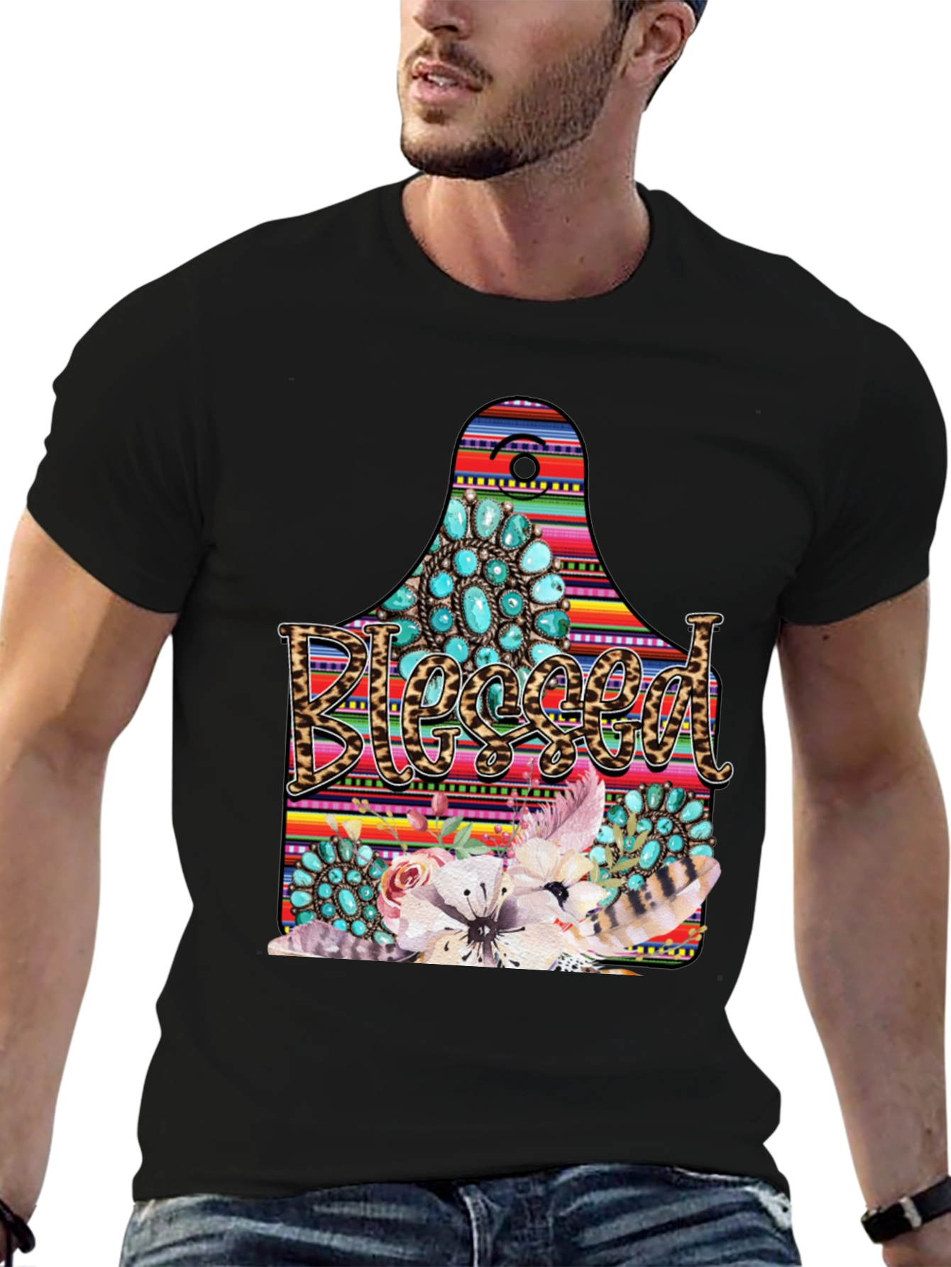 Blessed Western Graphic Tee - Black