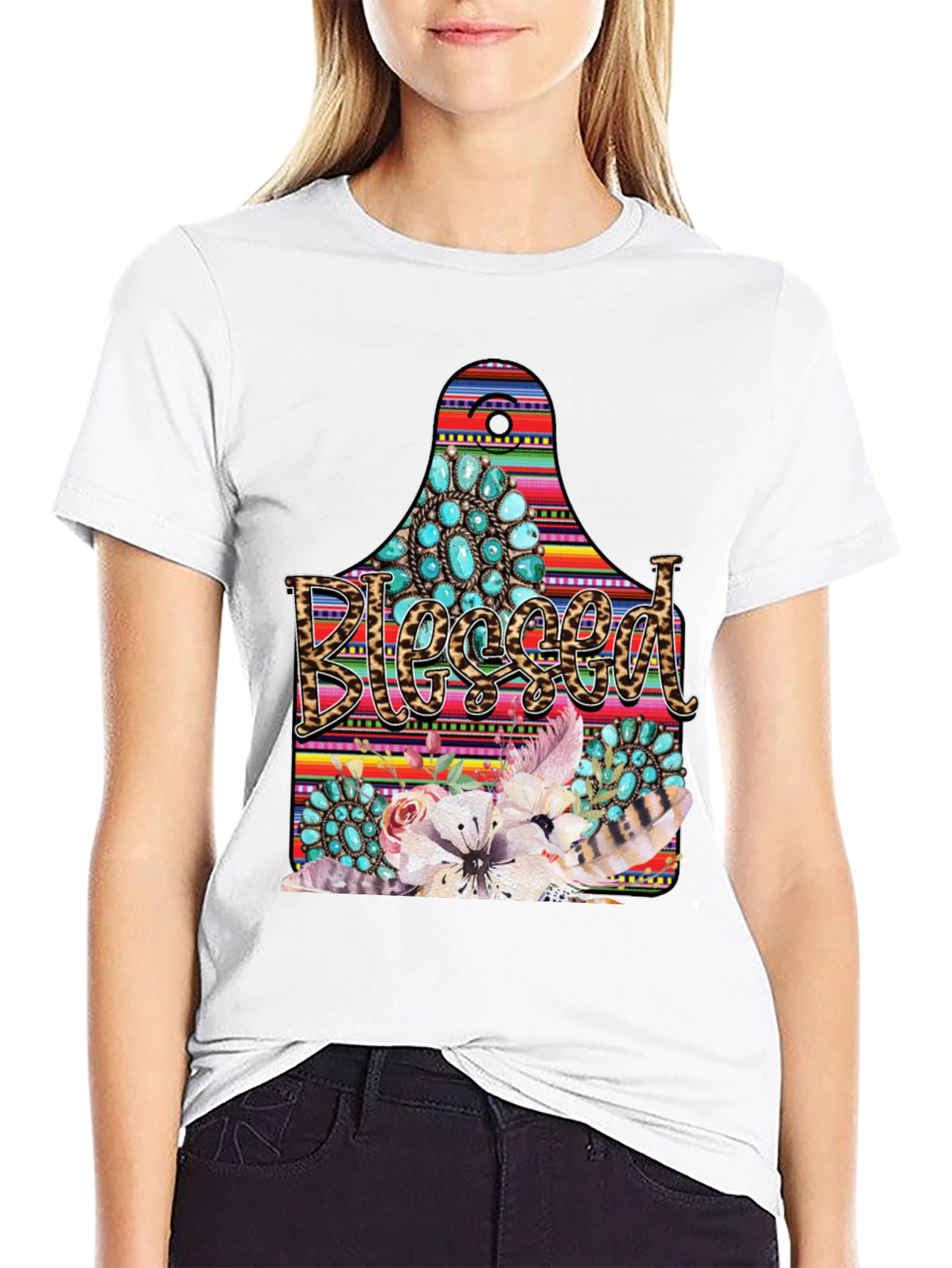 Blessed Western Graphic Tee - Black