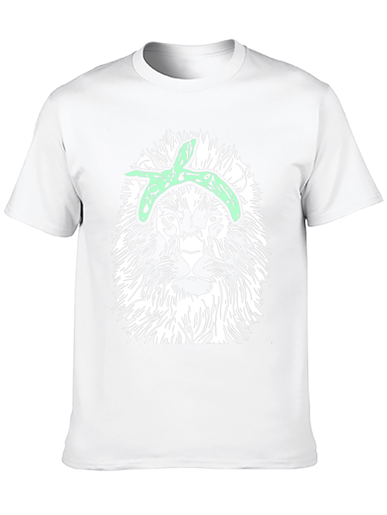 Lion Graphic Tee with Bandana - Black Casual T-Shirt