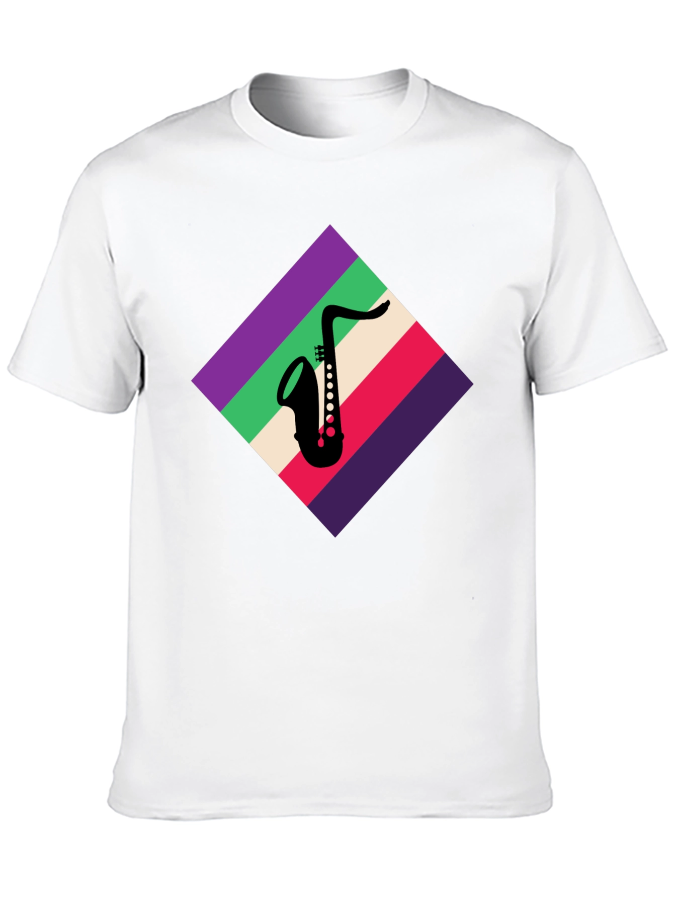 Saxophone Graphic Tee - Retro Music Lover Shirt