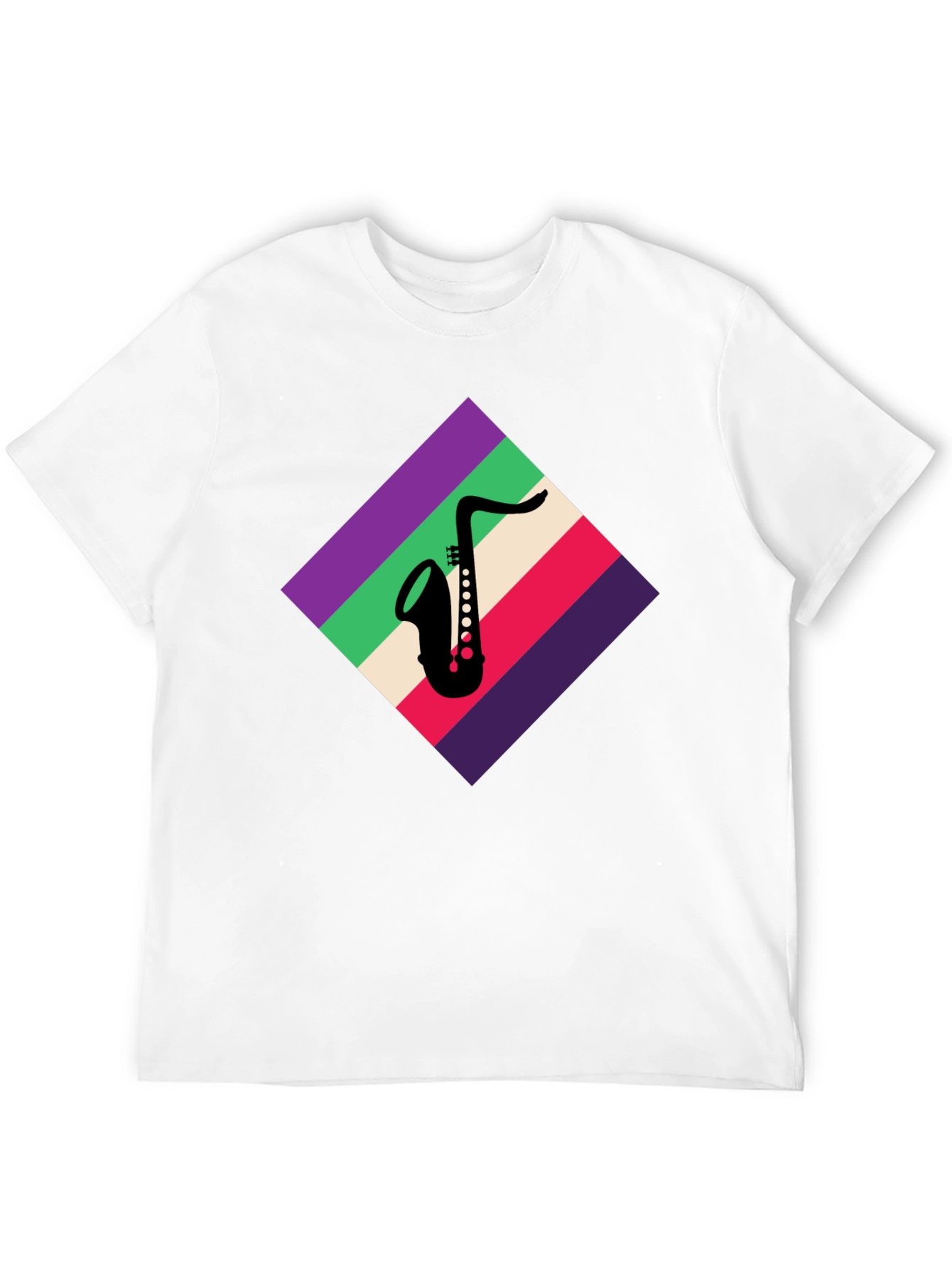 Saxophone Graphic Tee - Retro Music Lover Shirt