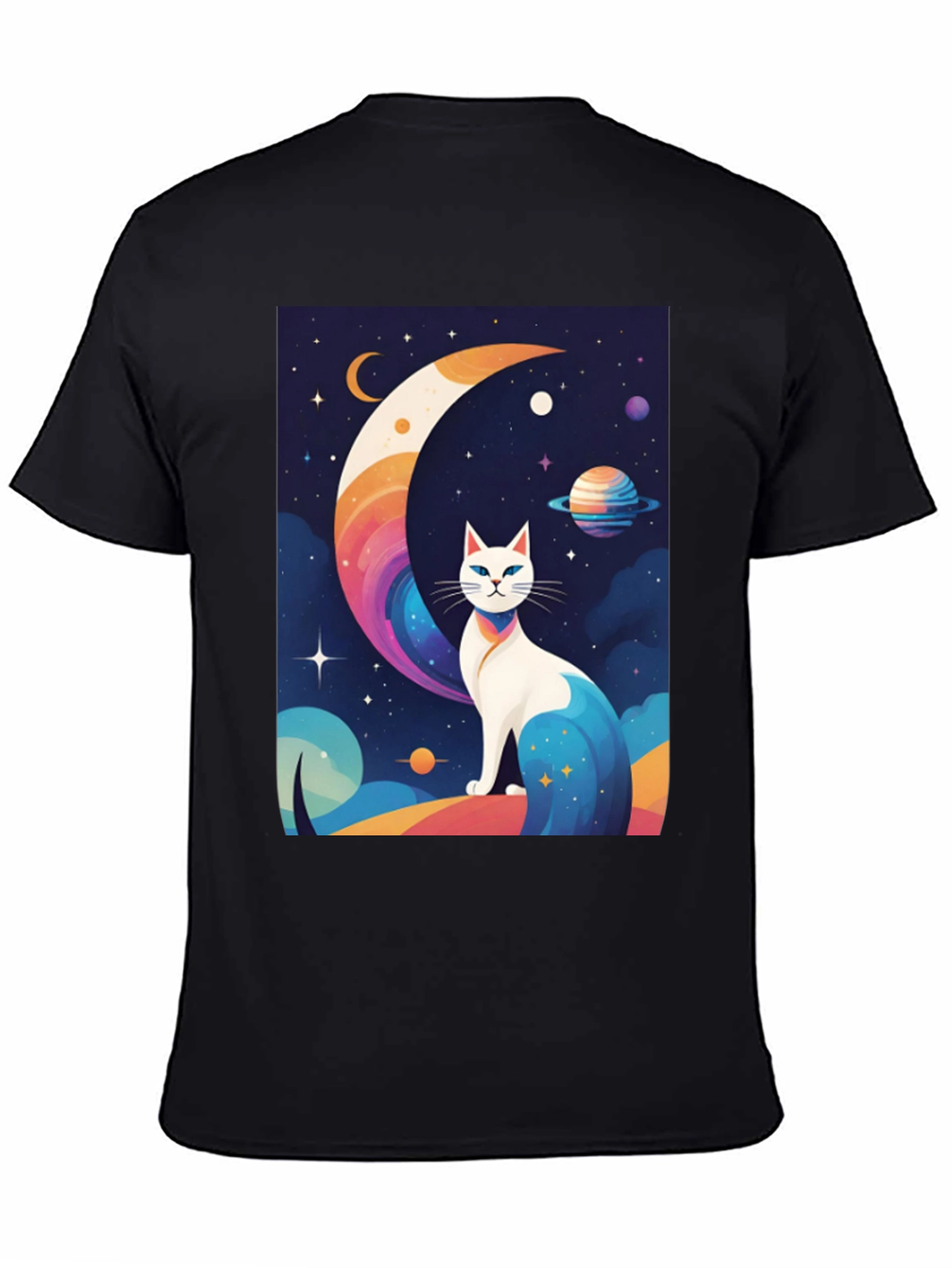 Cosmic Cat T-Shirt - Unique Galaxy Design