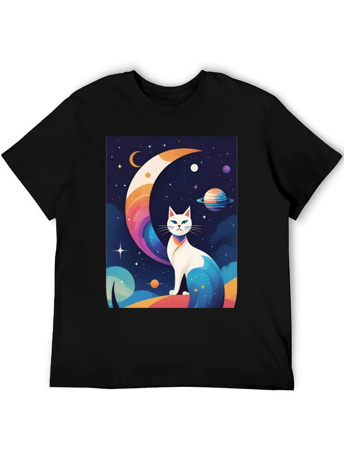 Cosmic Cat T-Shirt - Unique Galaxy Design