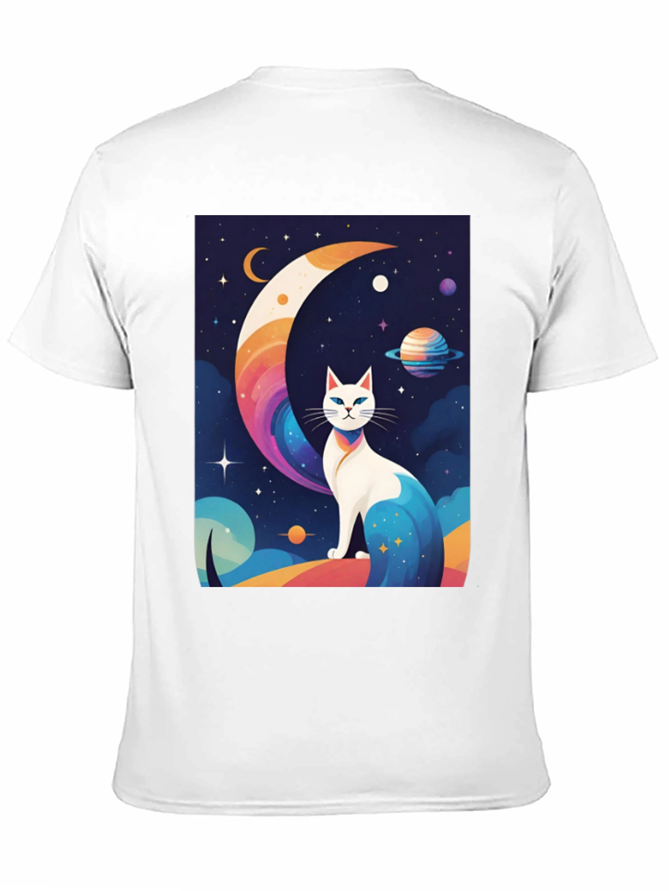 Cosmic Cat T-Shirt - Unique Galaxy Design