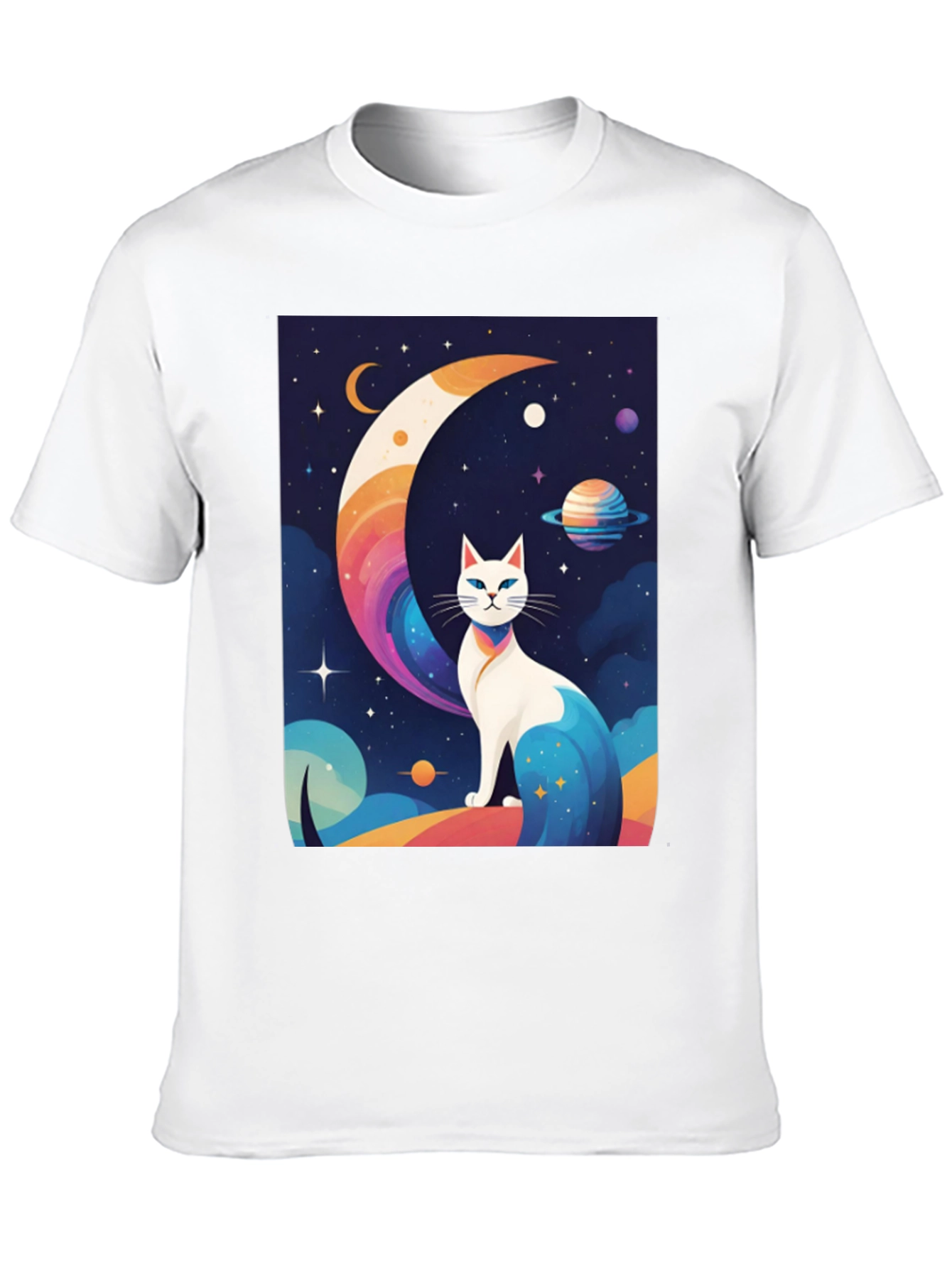 Cosmic Cat T-Shirt - Unique Galaxy Design