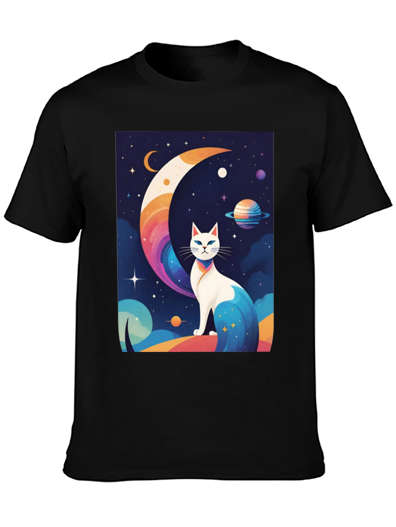Cosmic Cat T-Shirt - Unique Galaxy Design