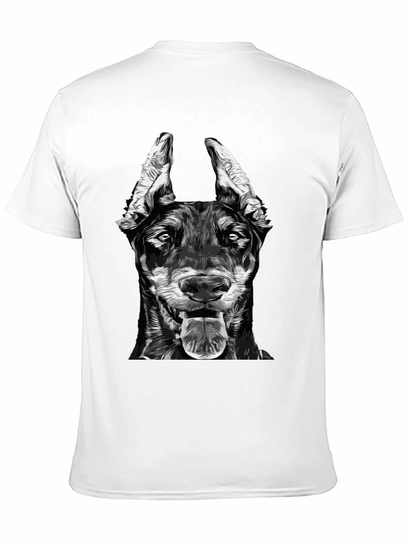 Doberman Dog Graphic Print Black T-Shirt