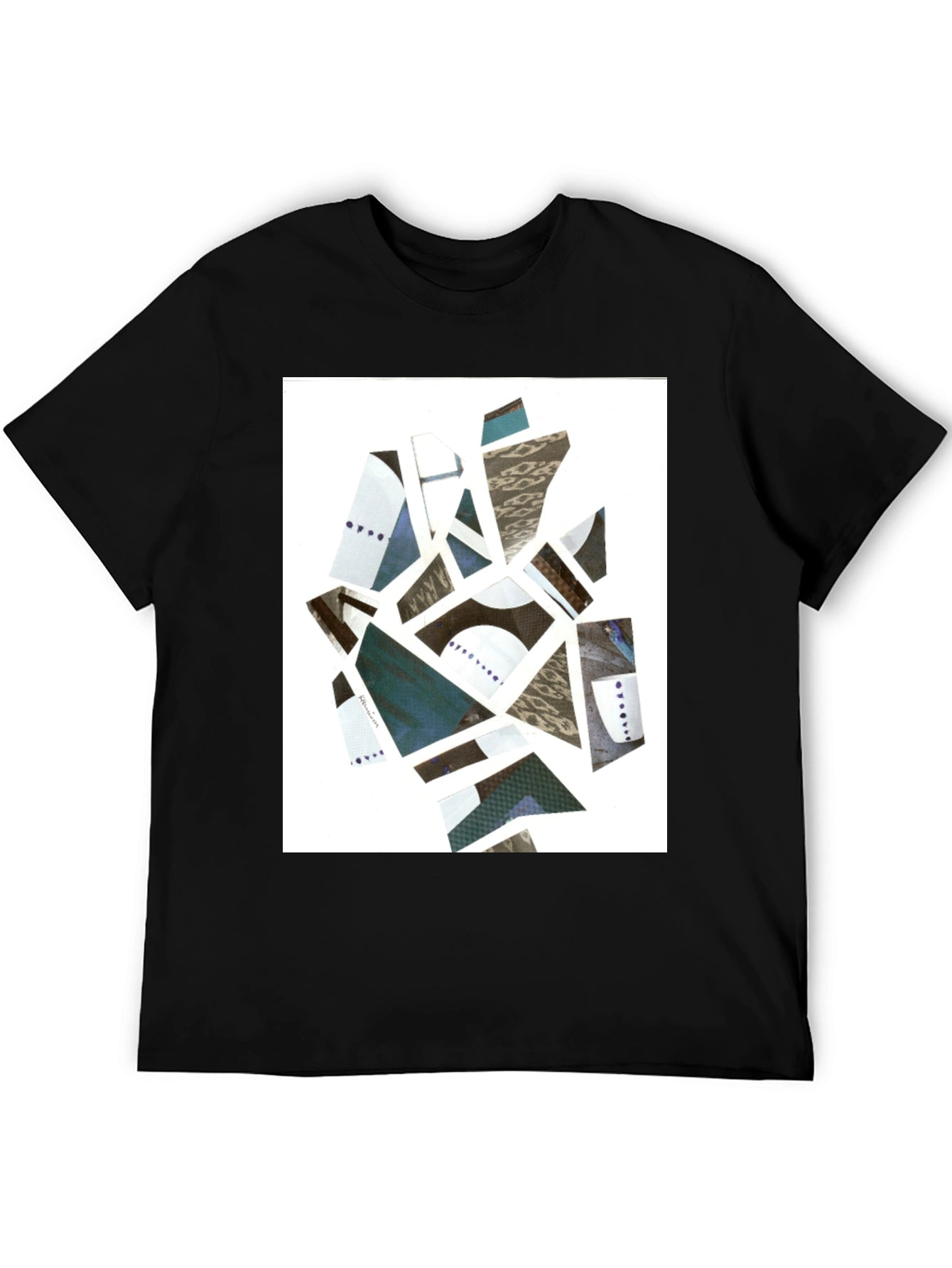 Abstract Geometric Collage Tee - Modern Art Shirt