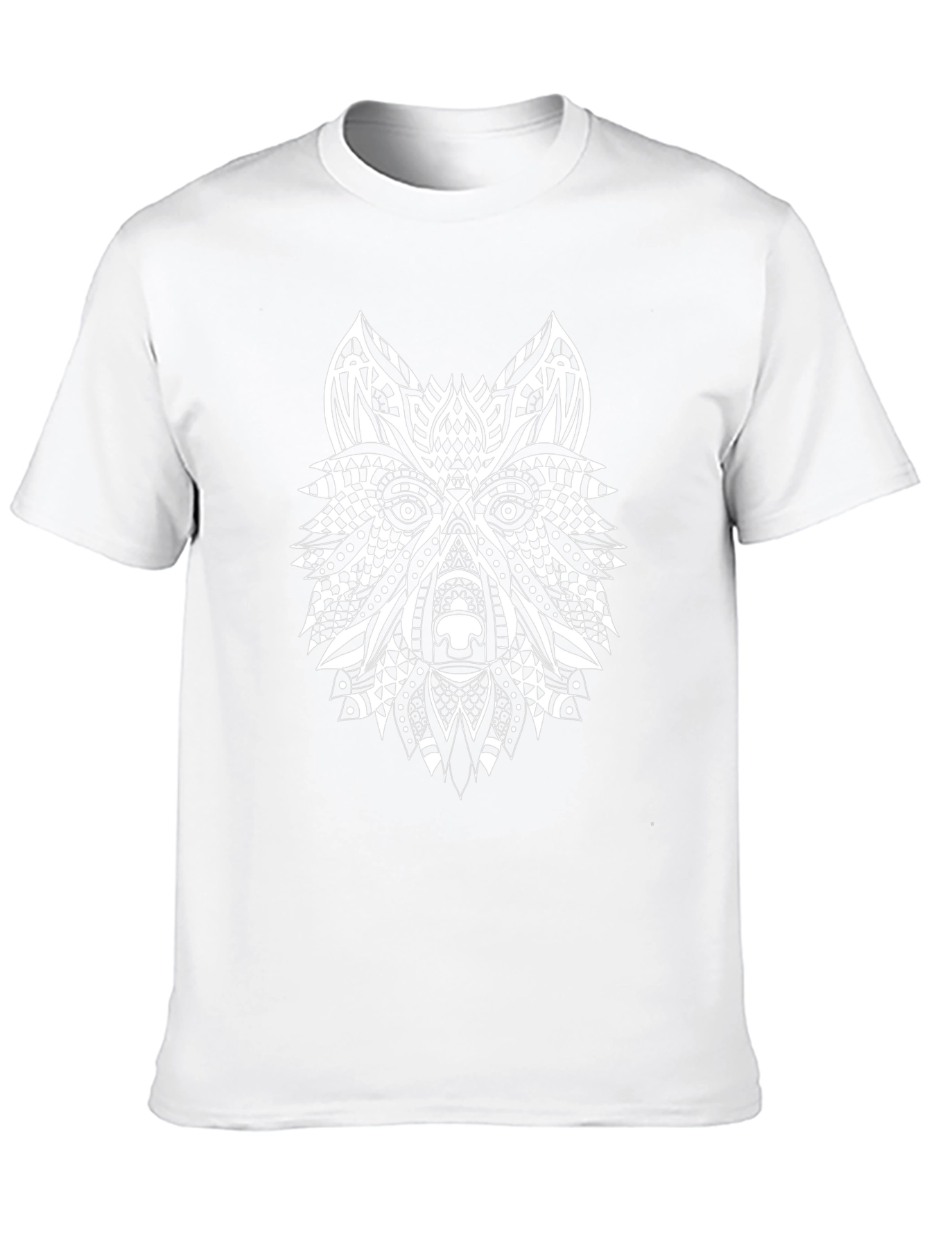 Abstract Wolf Graphic Print T-Shirt
