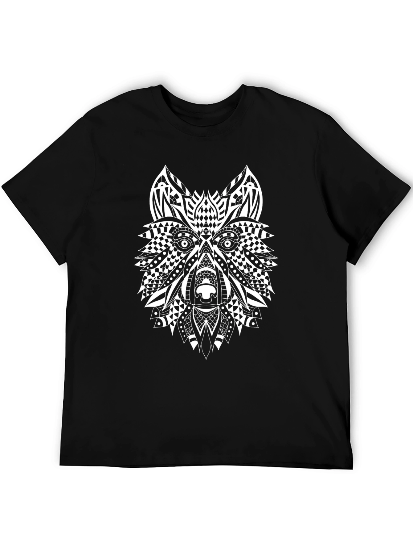 Abstract Wolf Graphic Print T-Shirt