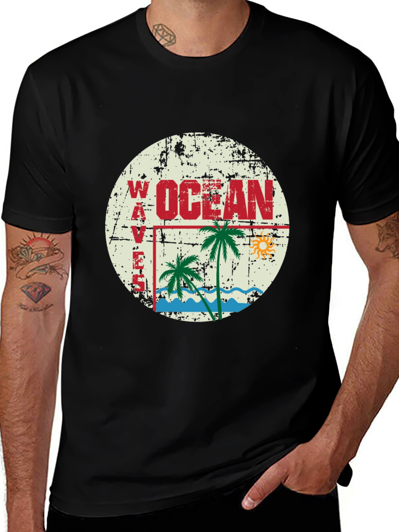 Ocean Waves Graphic T-Shirt - Retro Beach Vibes