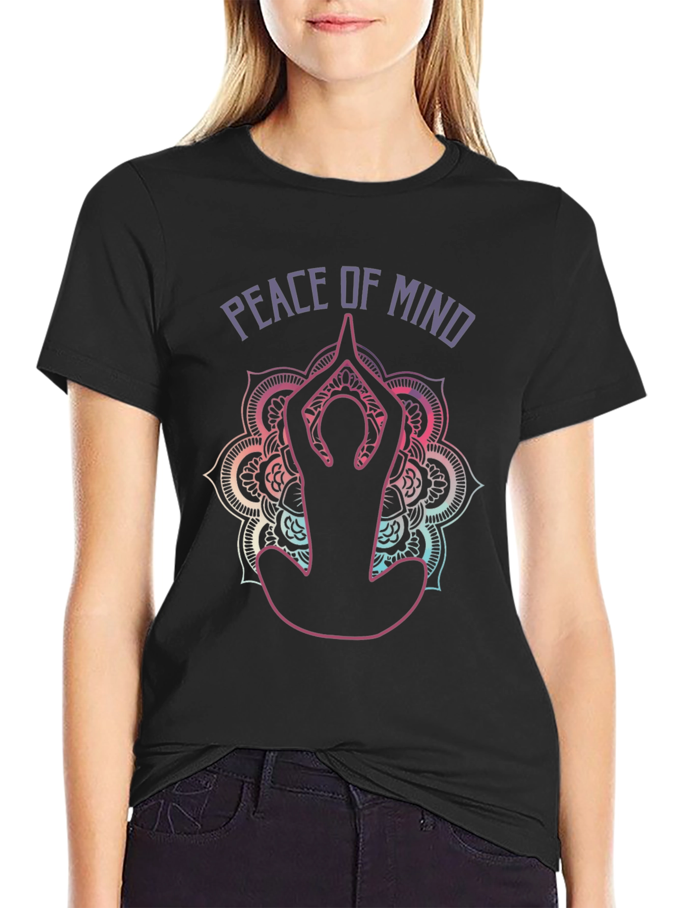 Peace of Mind Yoga T-Shirt - Meditative Mandala Design