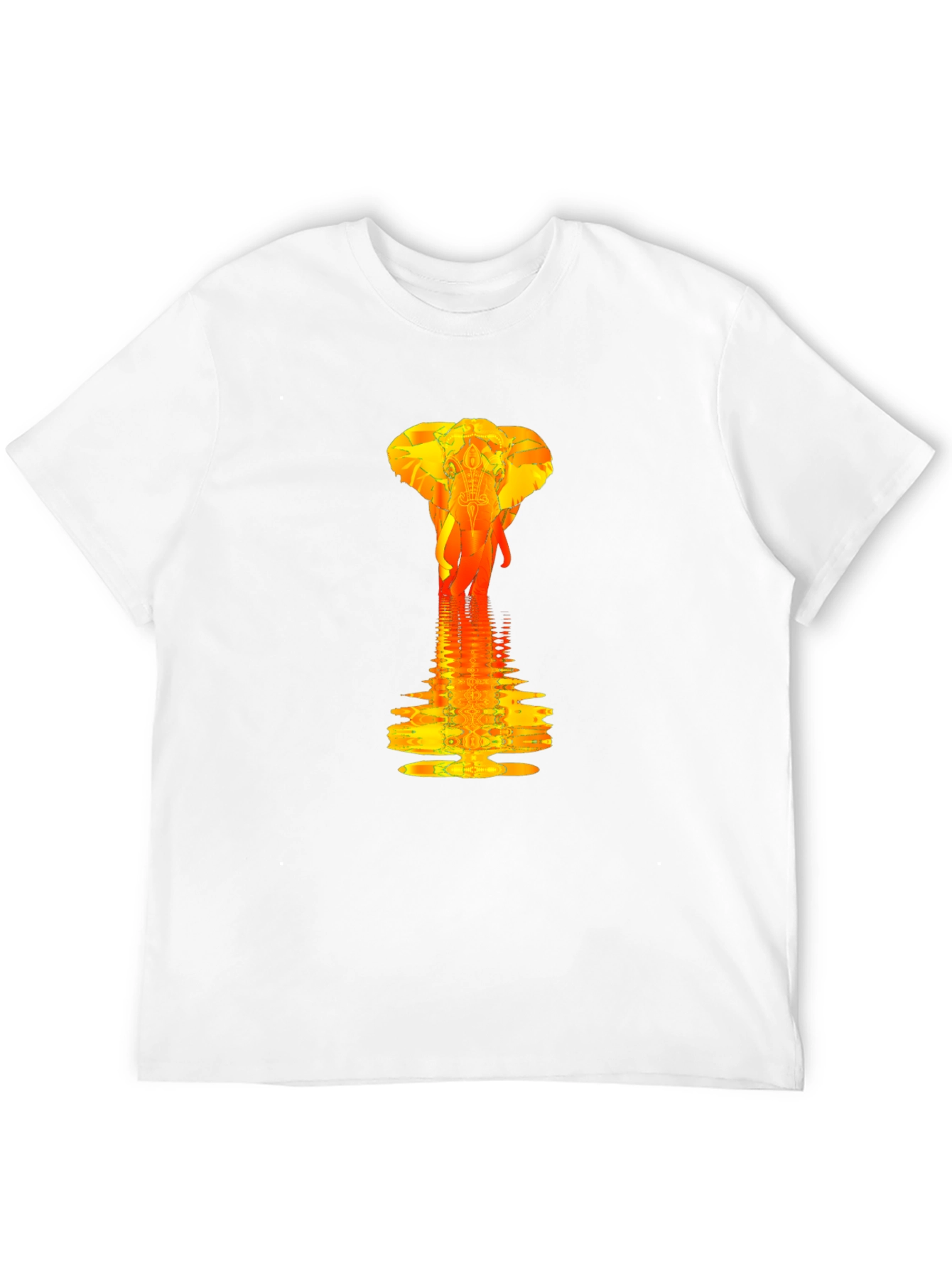 Elephant Reflection Graphic Tee - Modern Artistic Design