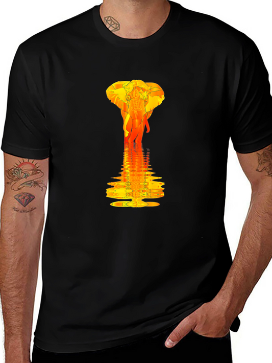 Elephant Reflection Graphic Tee - Modern Artistic Design