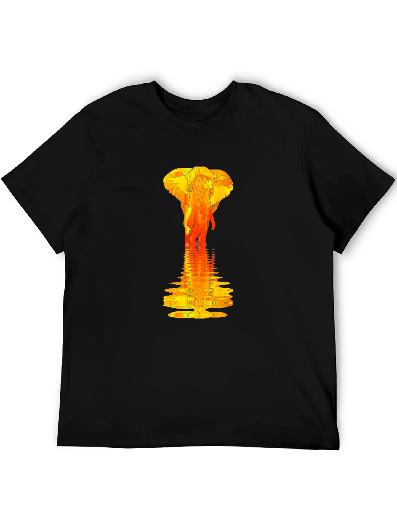 Elephant Reflection Graphic Tee - Modern Artistic Design