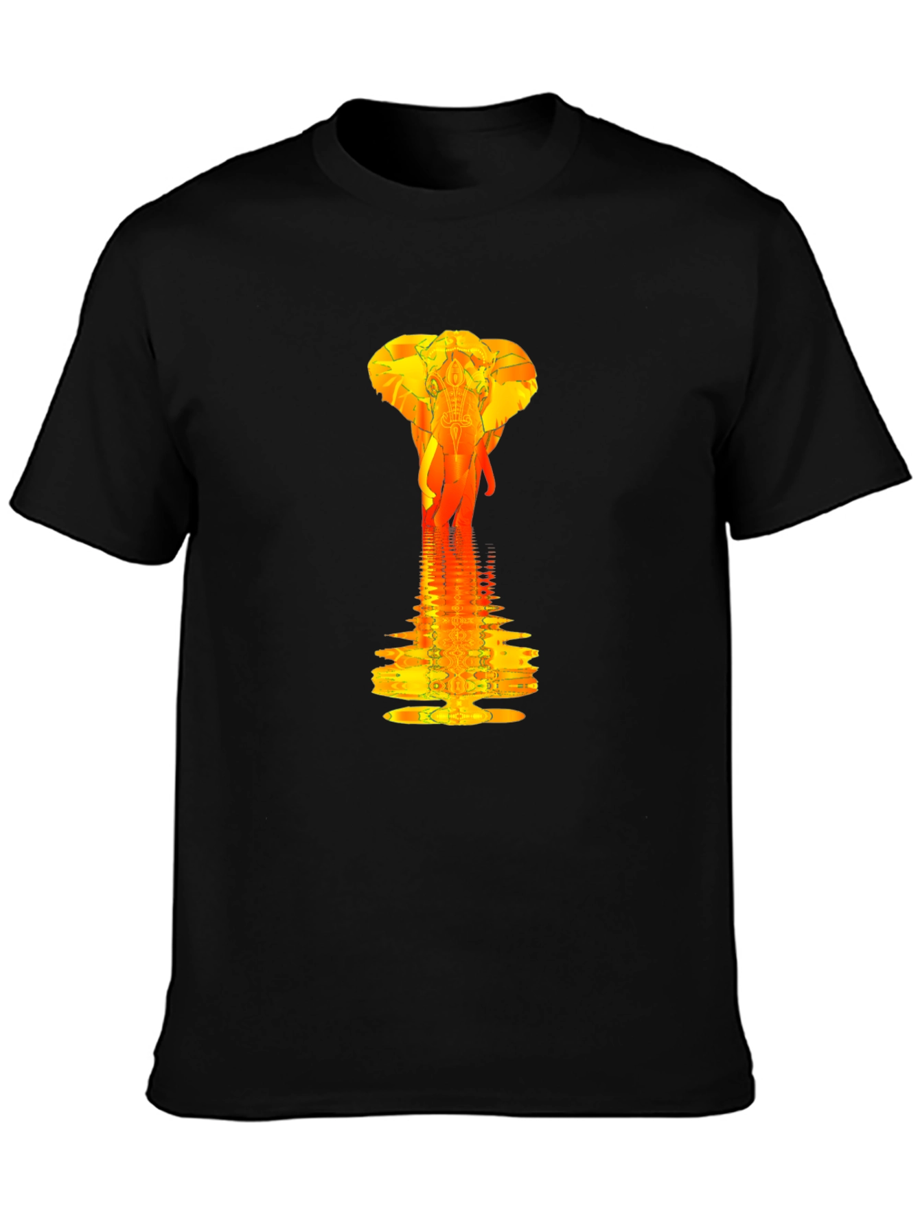 Elephant Reflection Graphic Tee - Modern Artistic Design