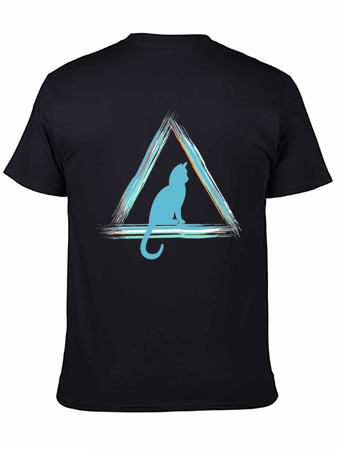 Geometric Cat T-Shirt - Modern Style