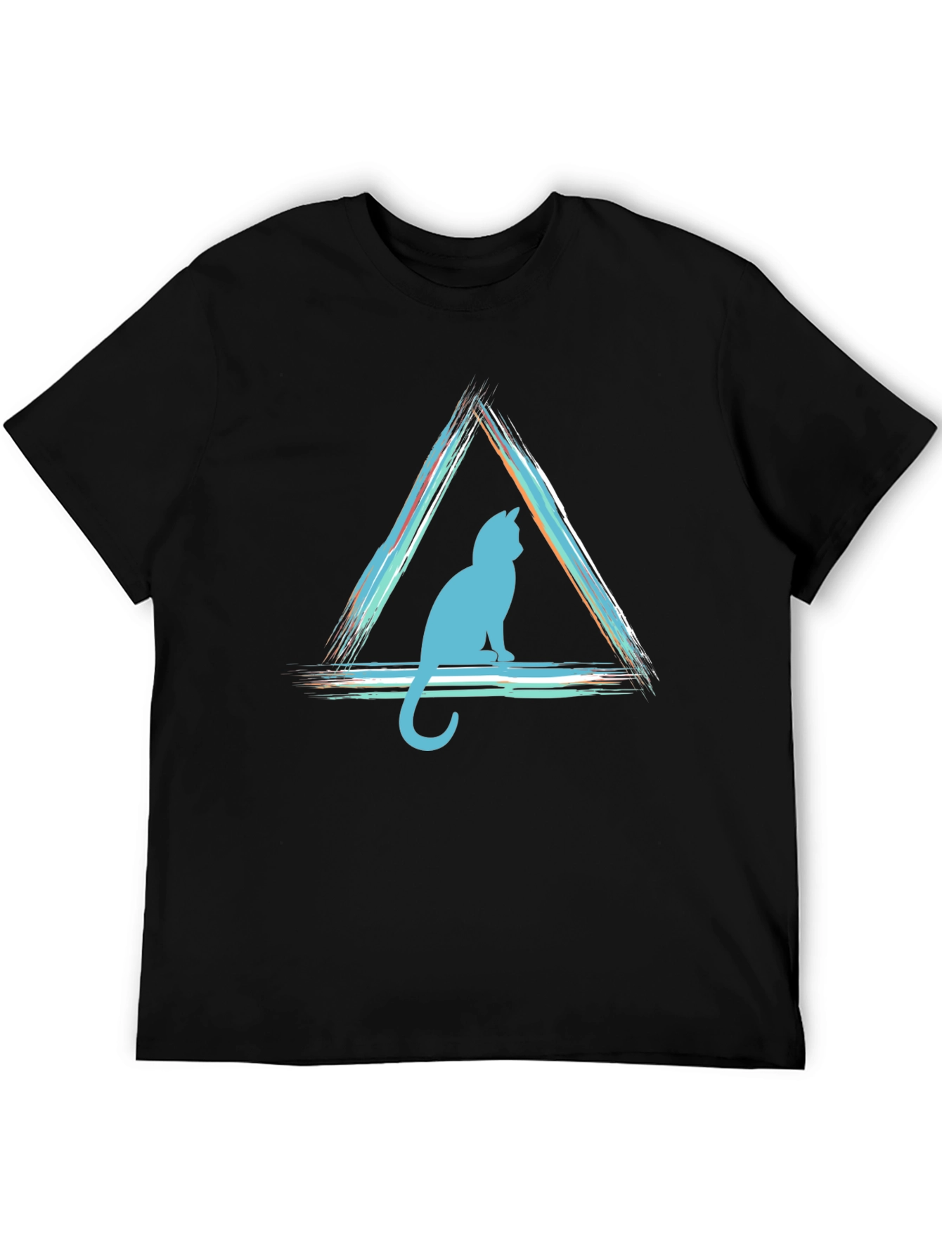 Geometric Cat T-Shirt - Modern Style