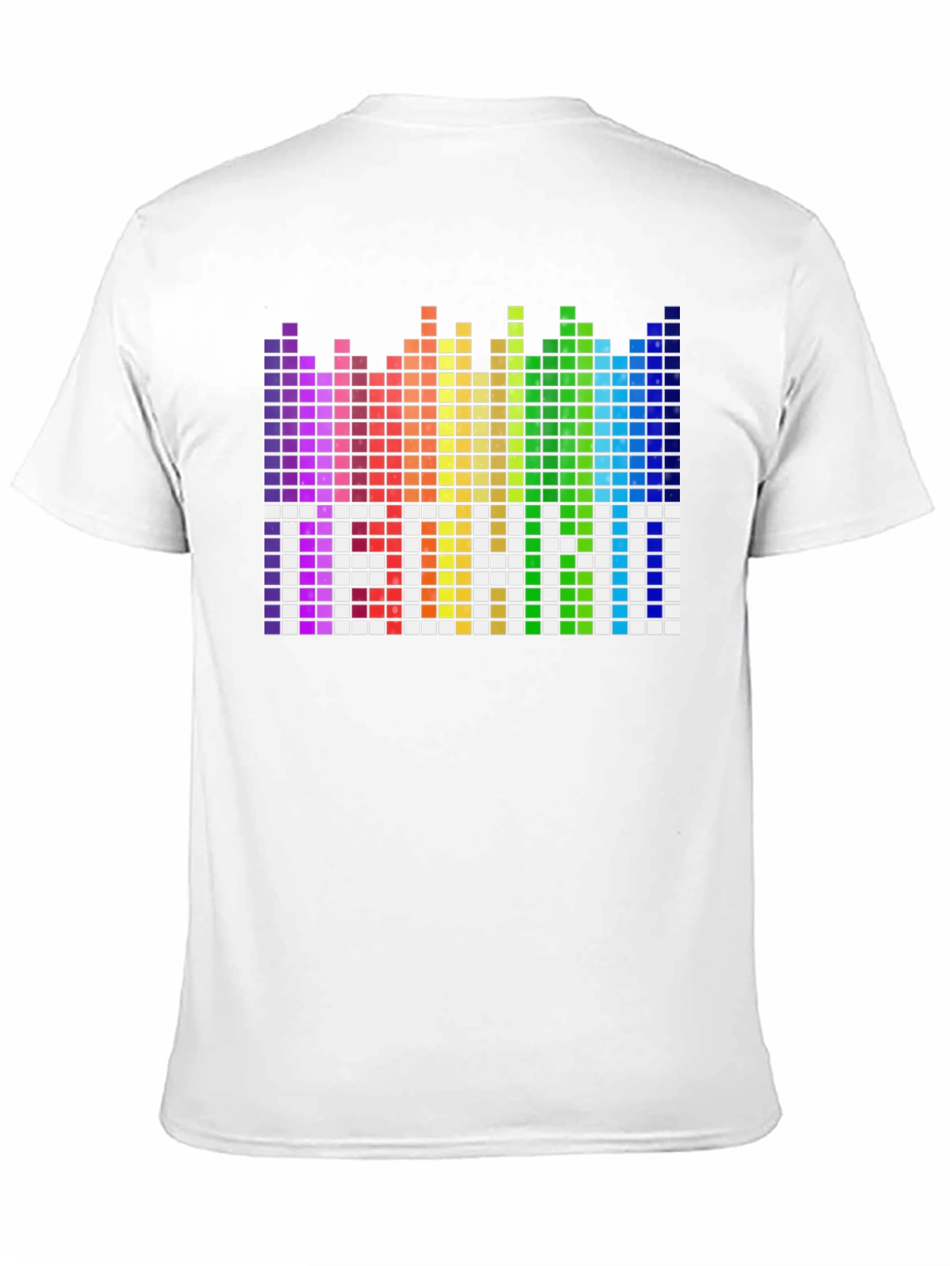Pixel Techno T-Shirt - Rainbow Equalizer Design