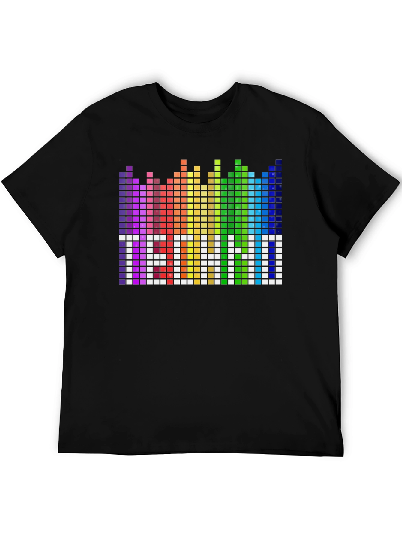 Pixel Techno T-Shirt - Rainbow Equalizer Design