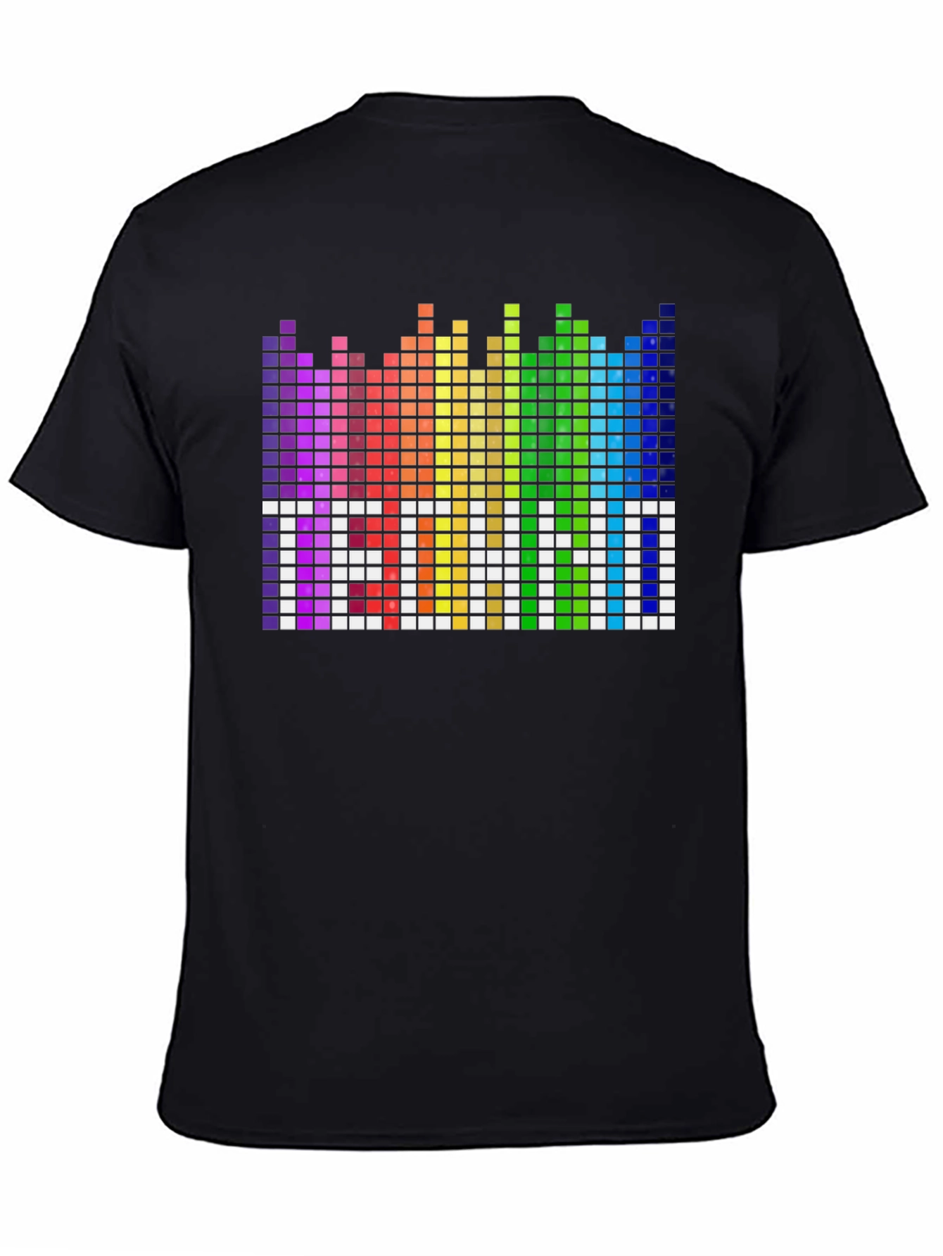 Pixel Techno T-Shirt - Rainbow Equalizer Design
