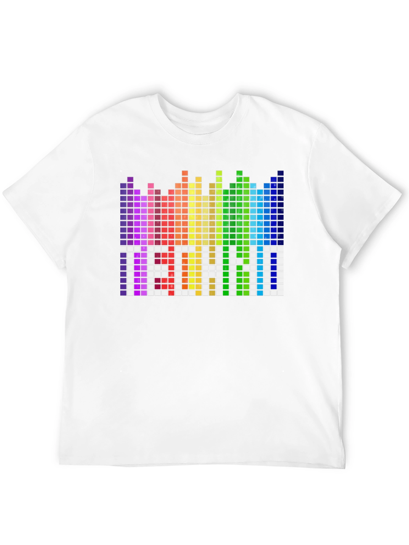 Pixel Techno T-Shirt - Rainbow Equalizer Design