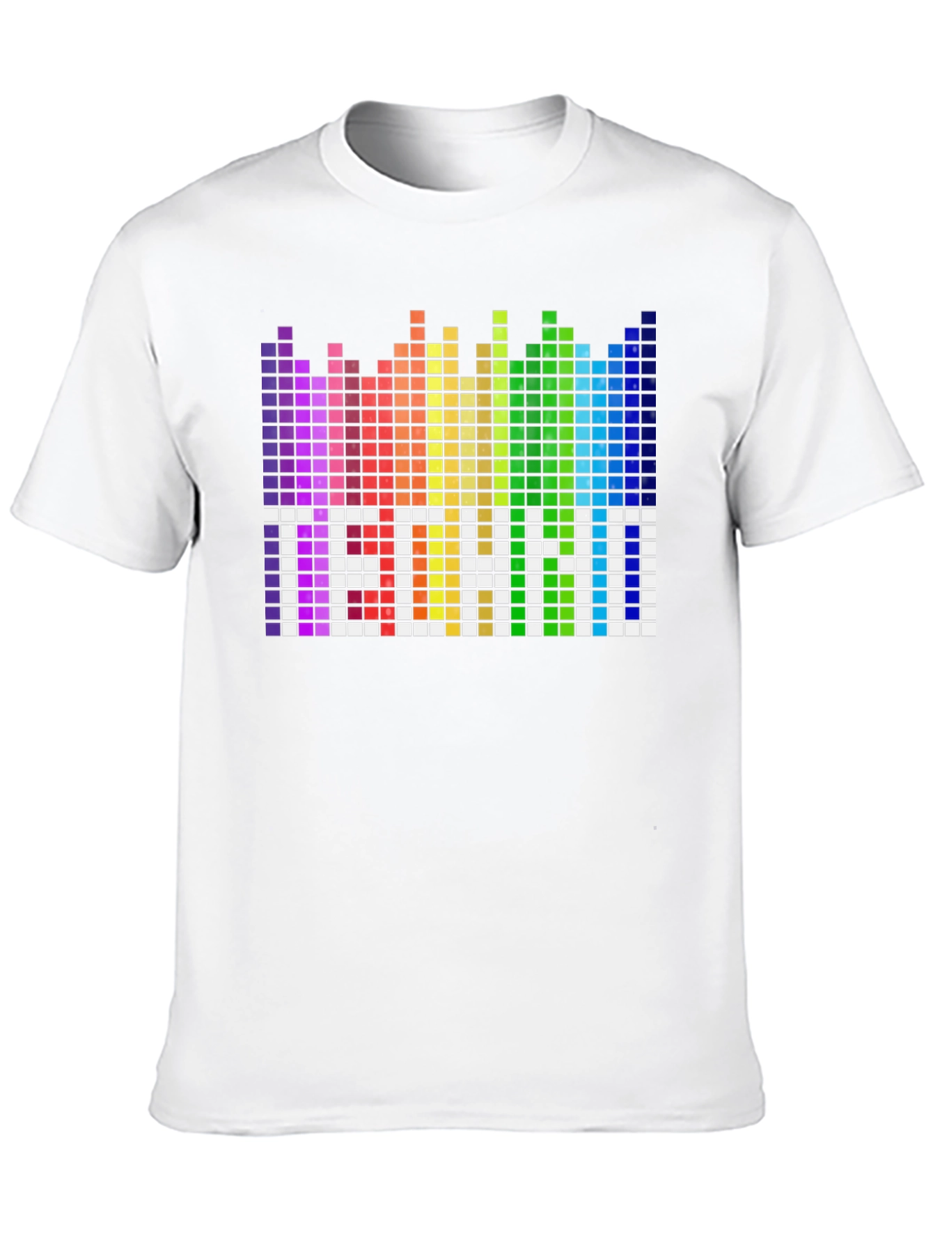 Pixel Techno T-Shirt - Rainbow Equalizer Design