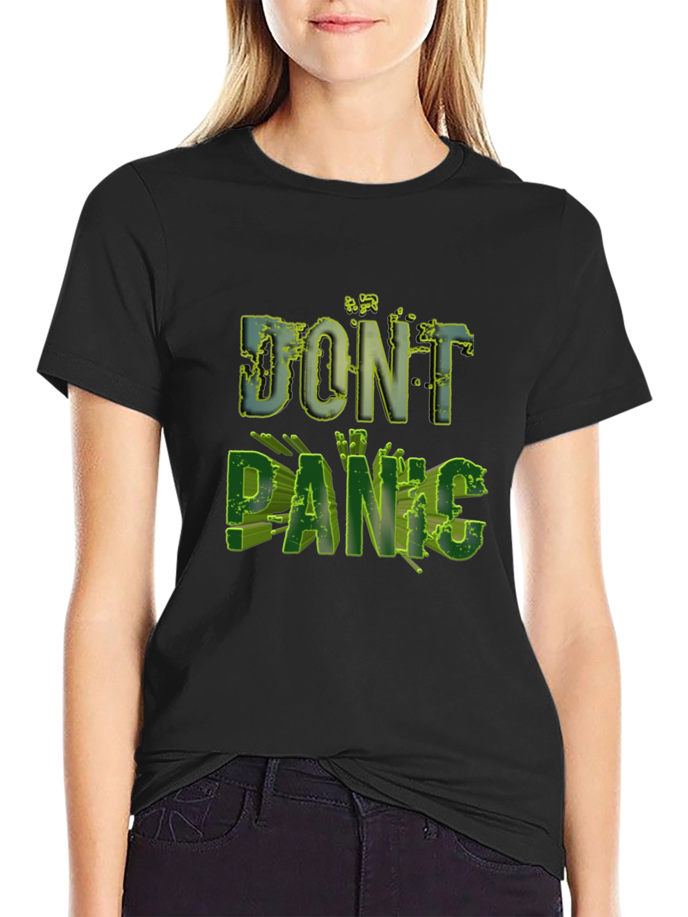 Dont Panic Graphic T-Shirt - Black Tee