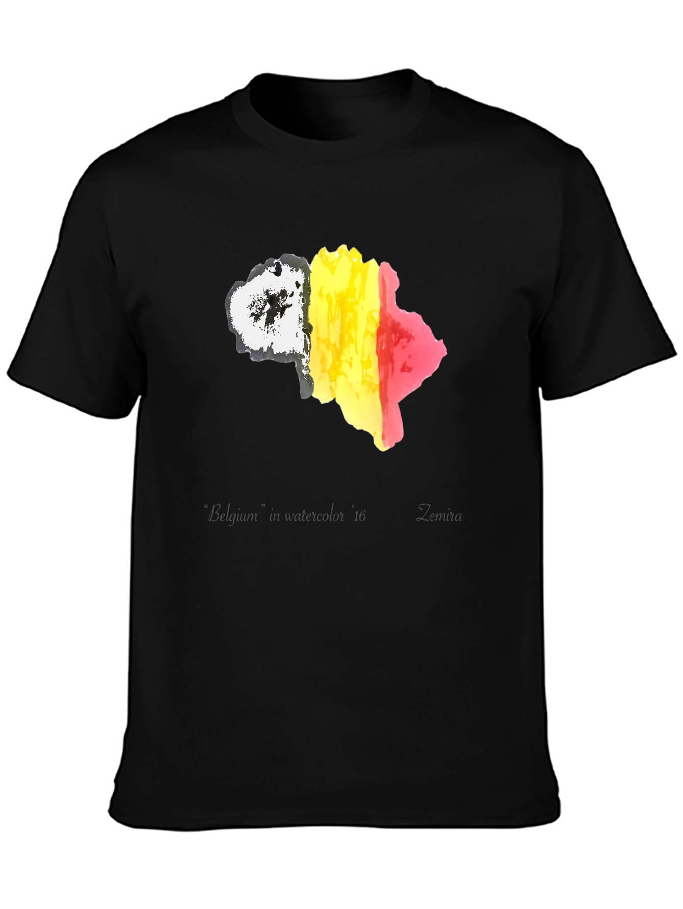 Belgium Flag Map T-Shirt - Black Cotton Tee