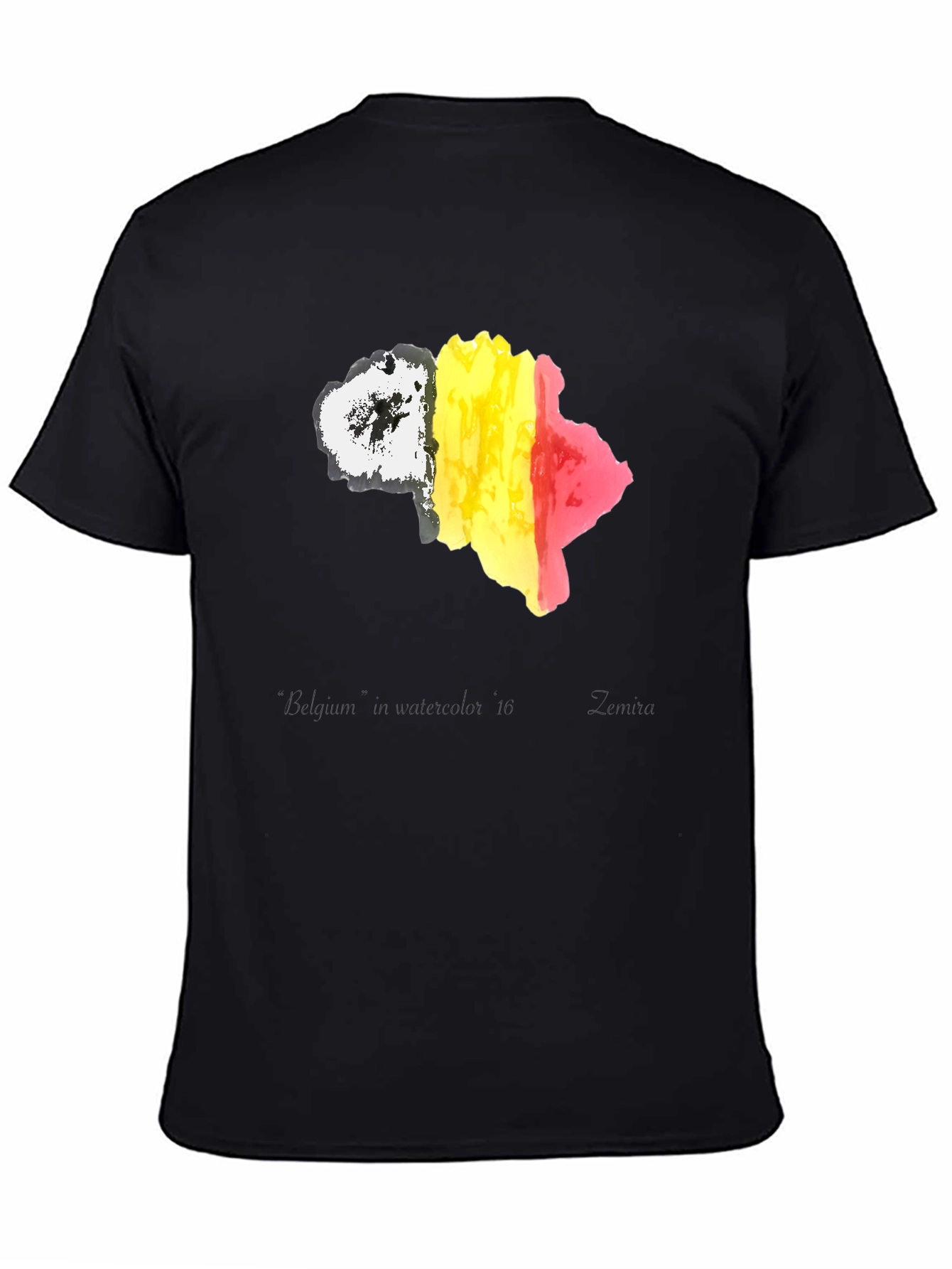 Belgium Flag Map T-Shirt - Black Cotton Tee