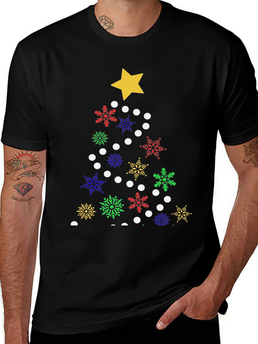 Festive Christmas Tree Snowflake T-Shirt